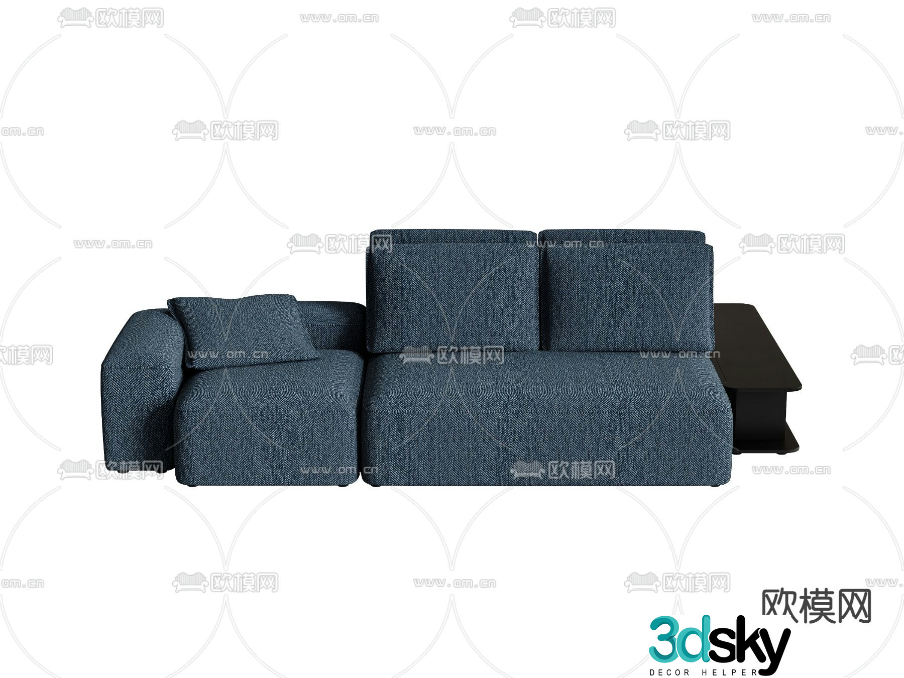 Card seat sofa double sofa 3d model