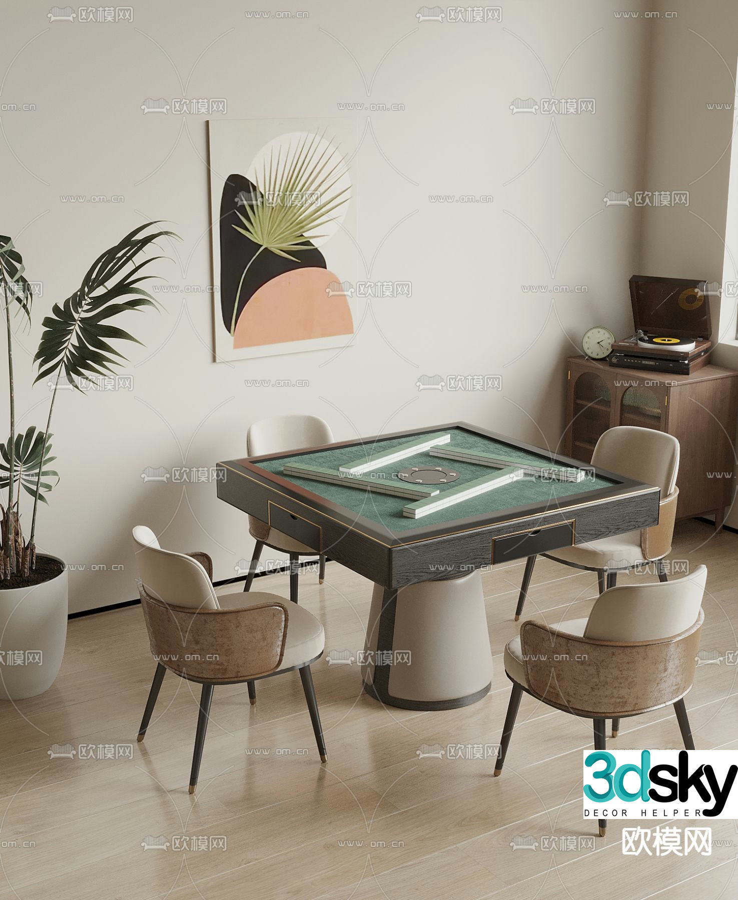 Modern mahjong table 3d model
