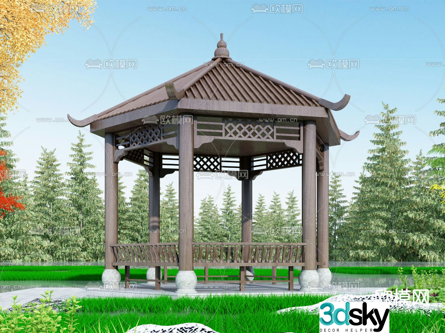 Chinese pavilion 3d model