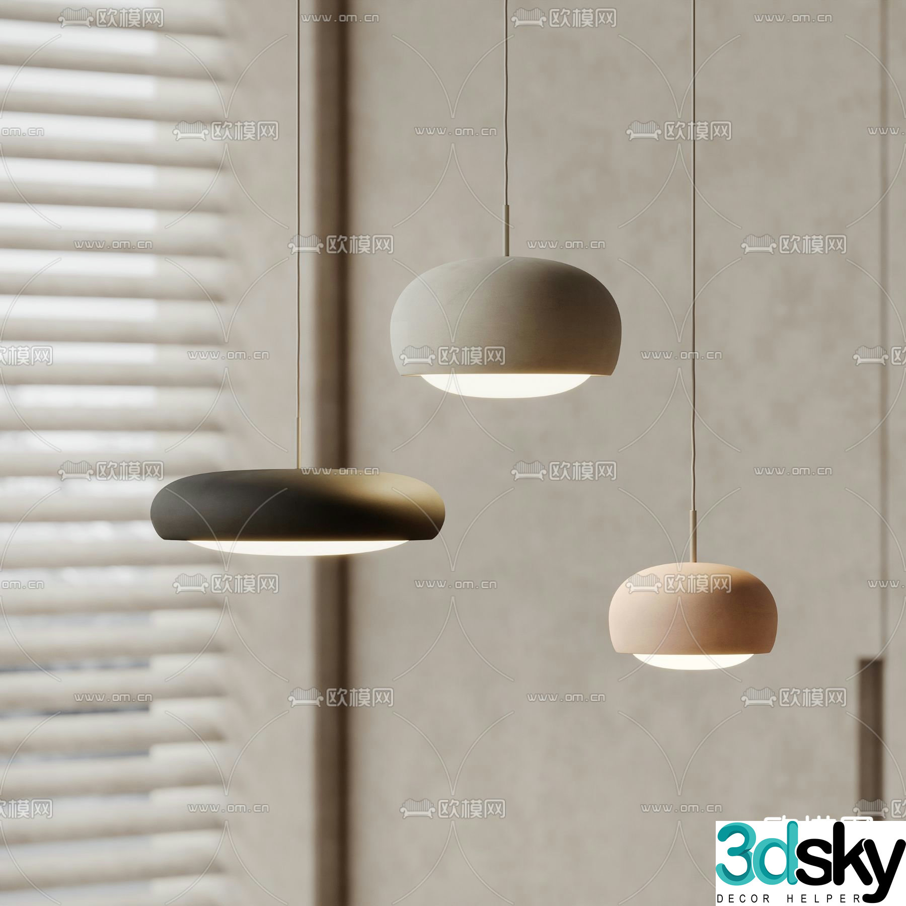 Modern small chandelier 3d model
