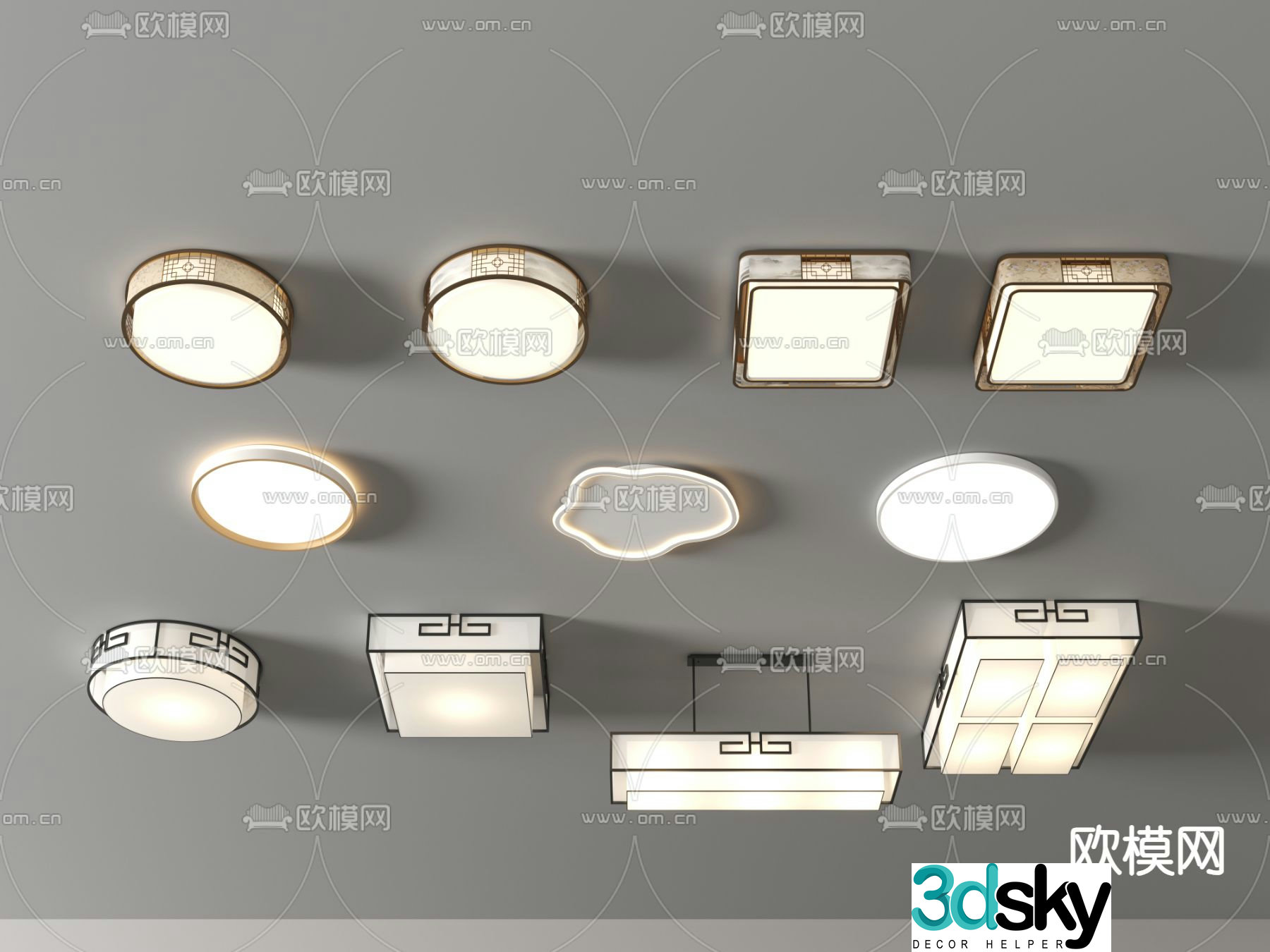 Chinese style ceiling lamp living room lamp bedroom lamp 3d model