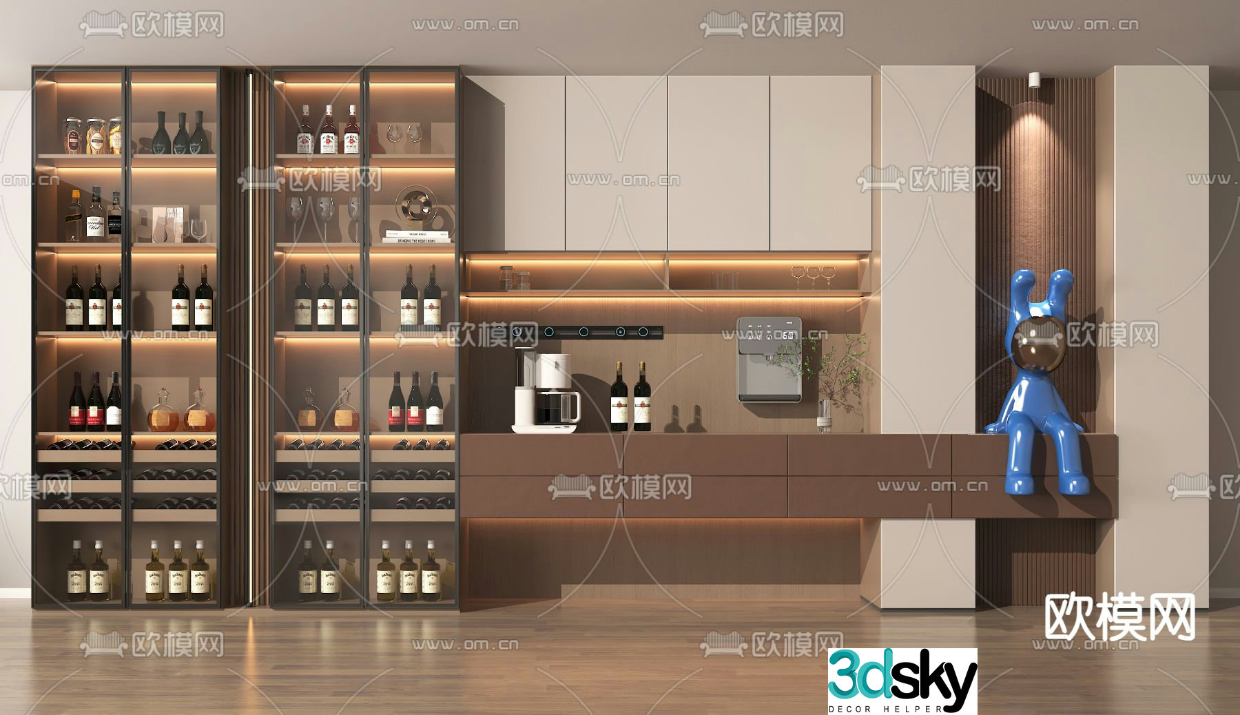 Modern wine cabinet sideboard 3d model