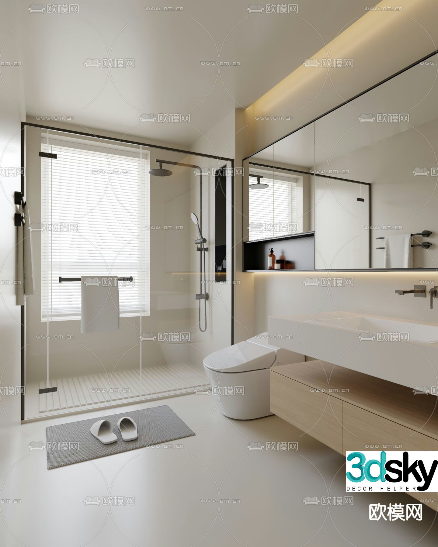 Modern bathroom bathroom 3d model