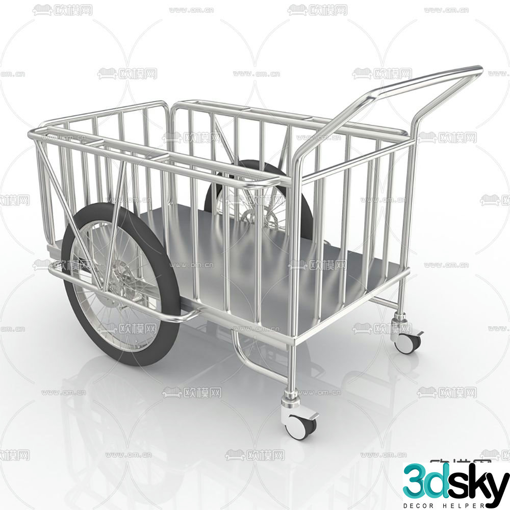 Nursing cart trolley 3d model