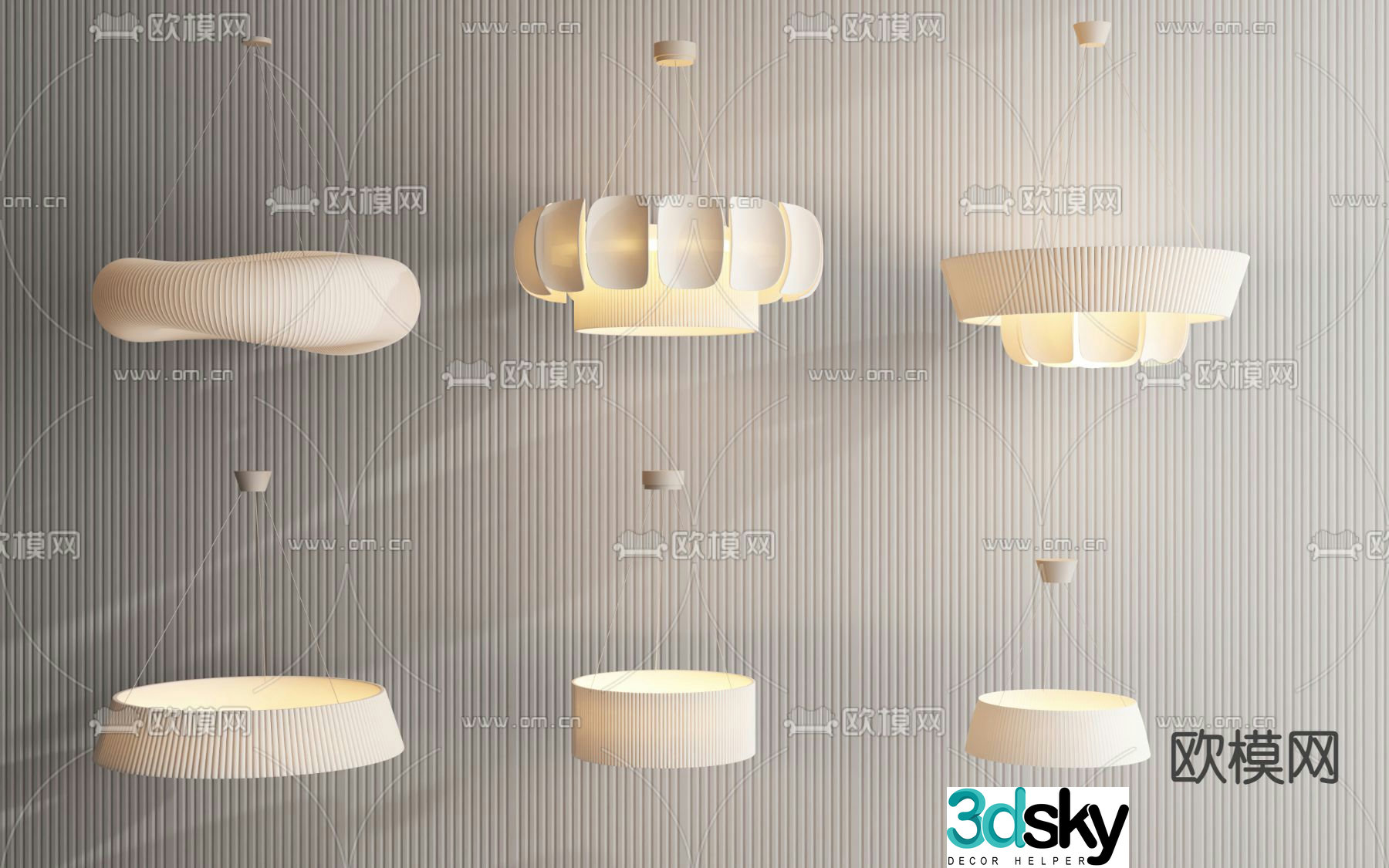 Cream style chandelier 3d model