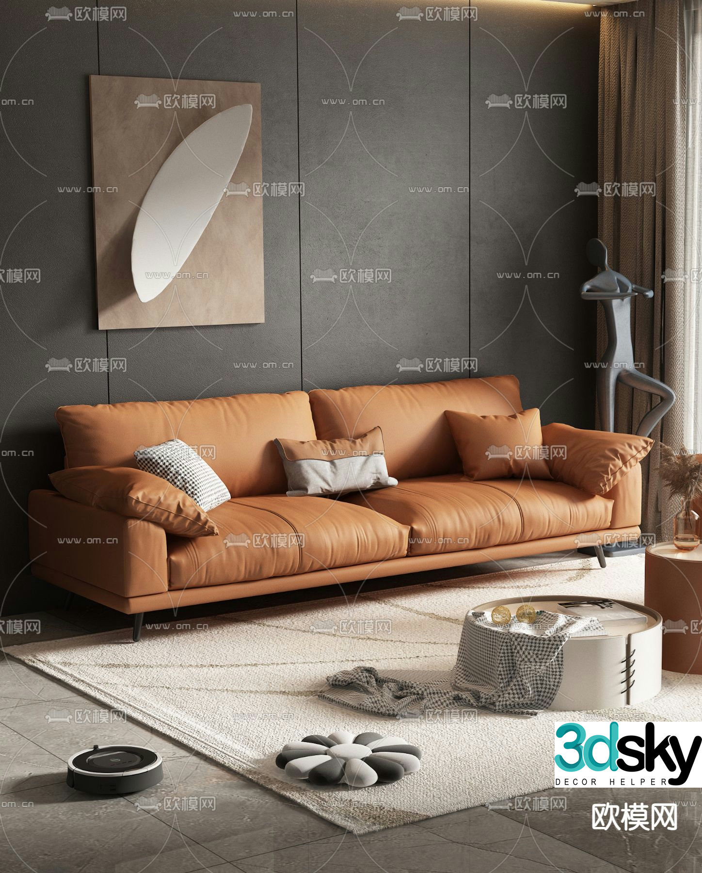 Modern sofa coffee table 3d model