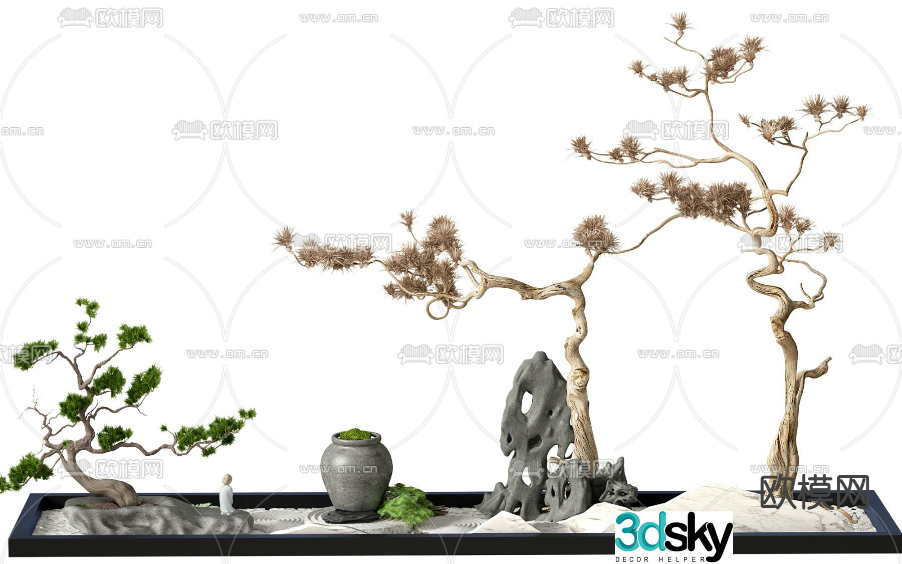 New Chinese style rockery waterscape 3D model
