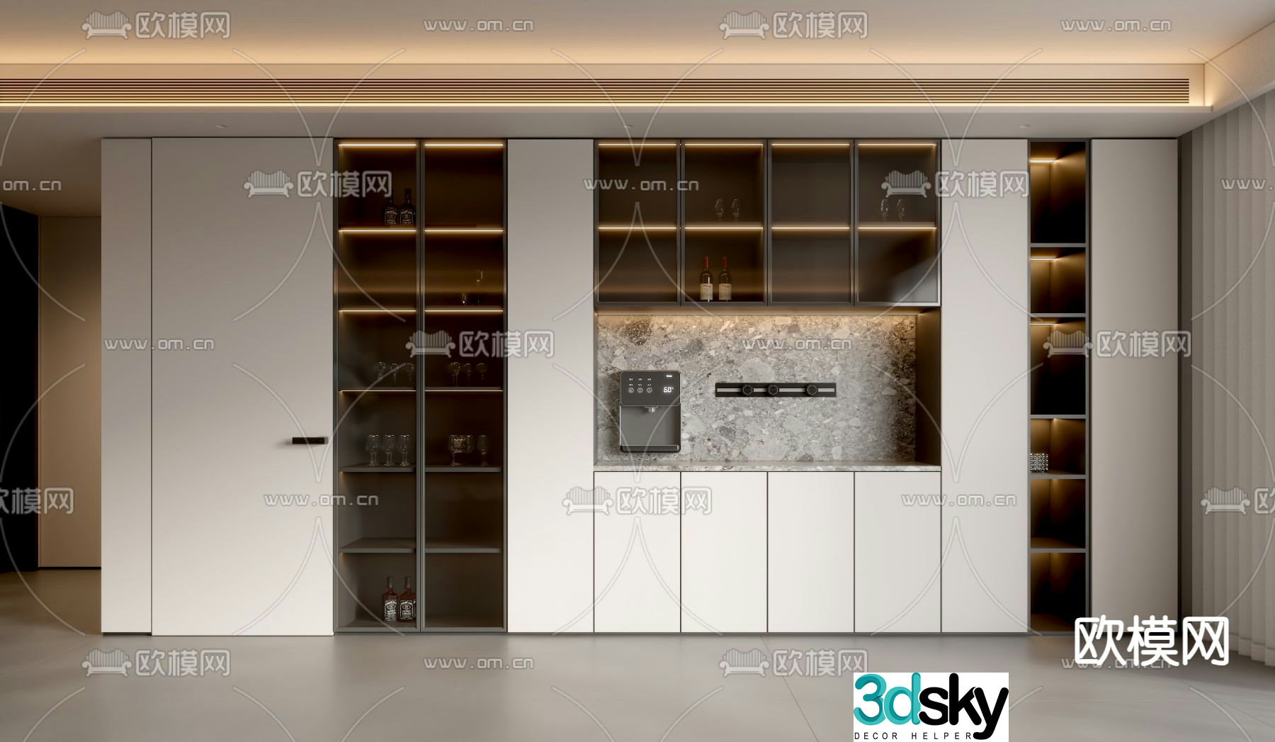 Modern wine cabinet sideboard 3d model