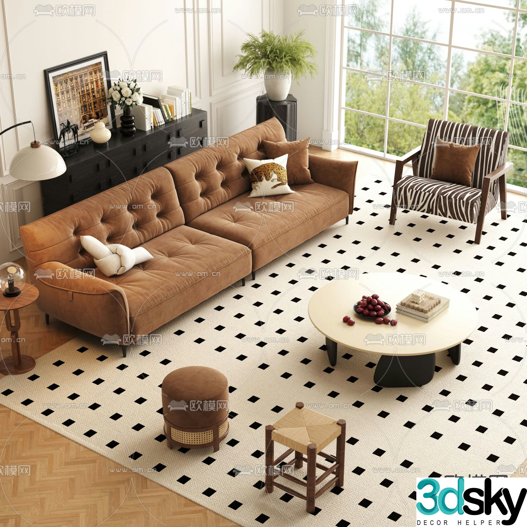 Modern sofa set 3d model