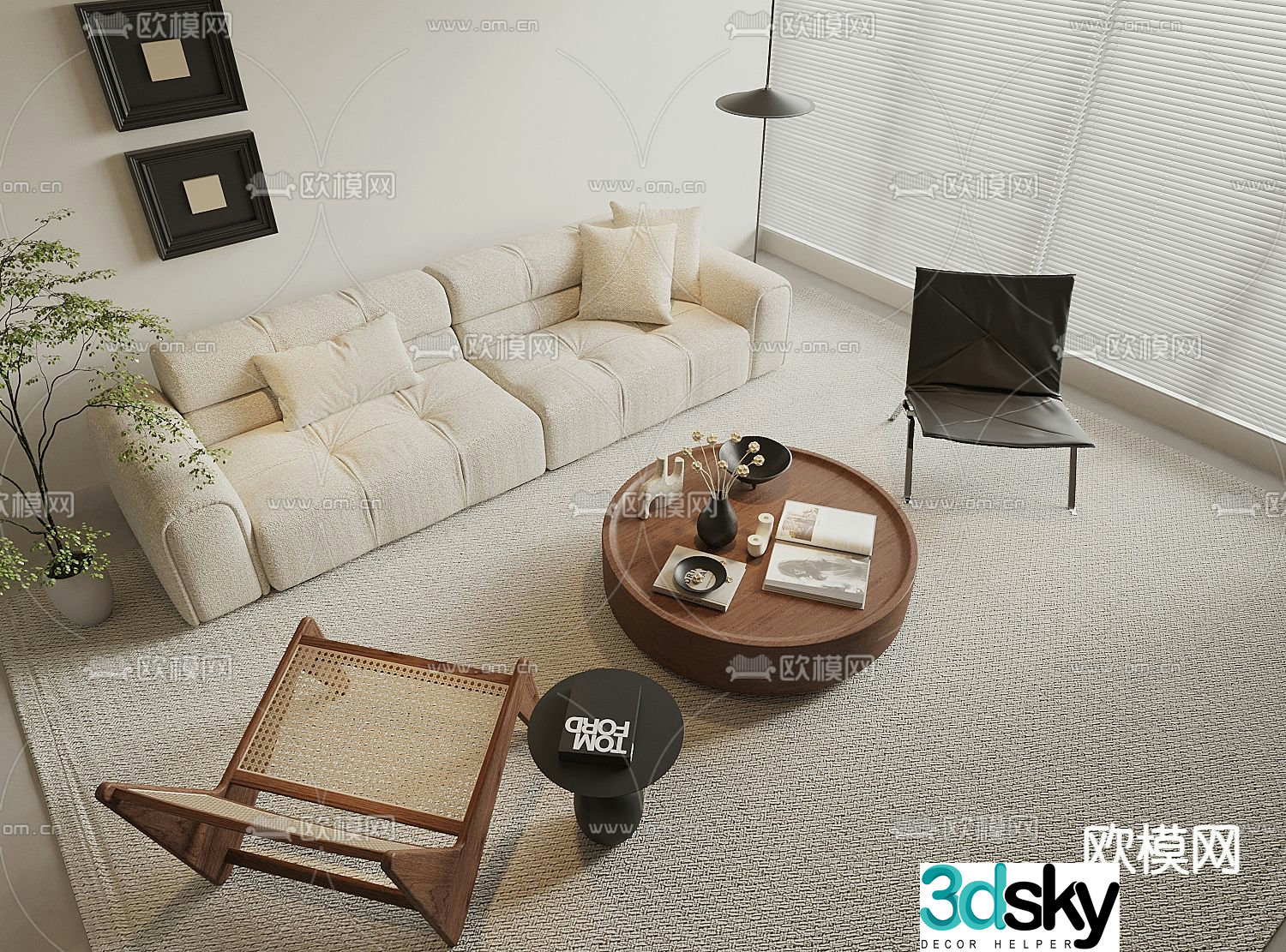Medieval style modular sofa 3D model