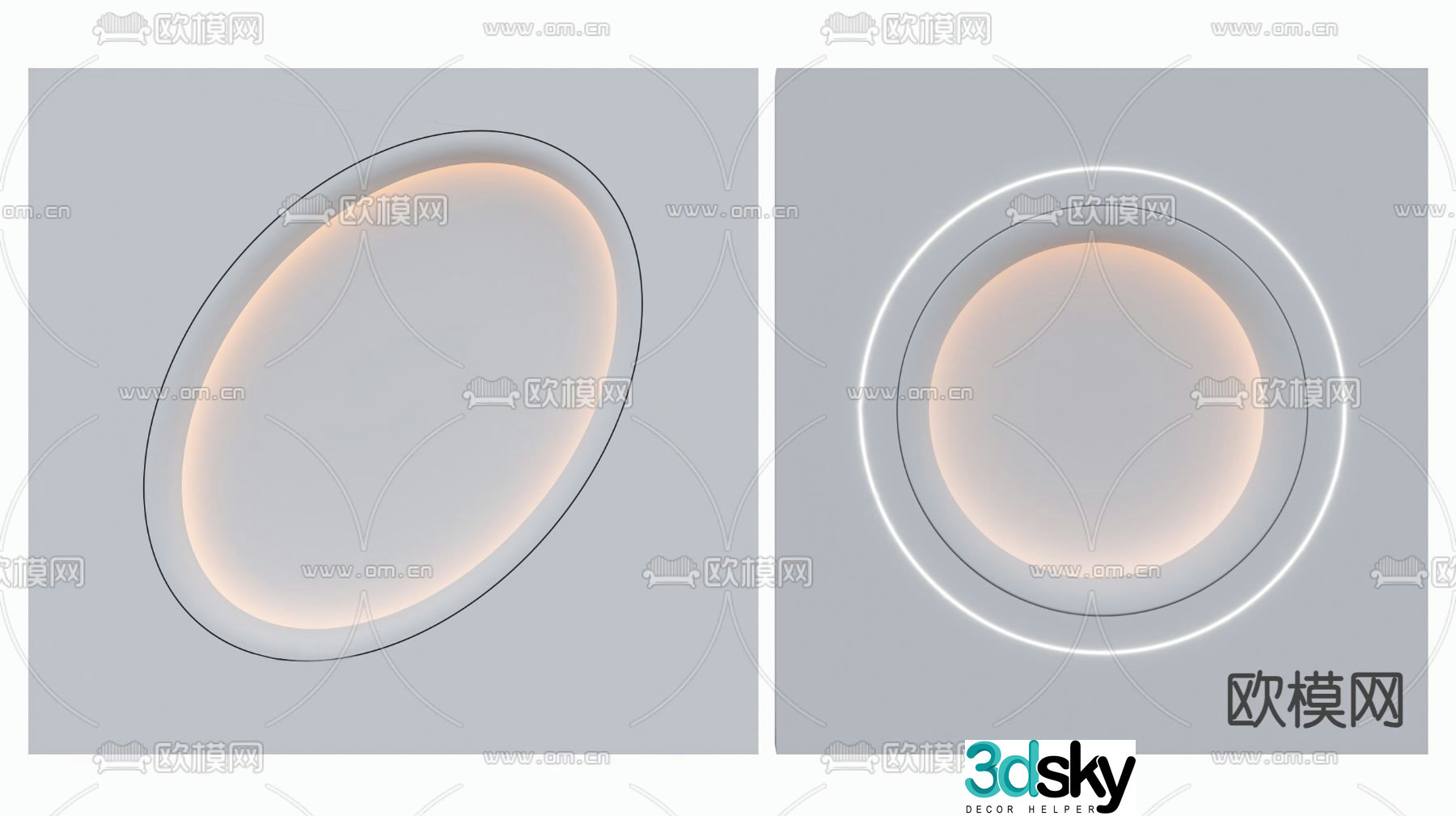 Round suspended ceiling modeling ceiling 3D model