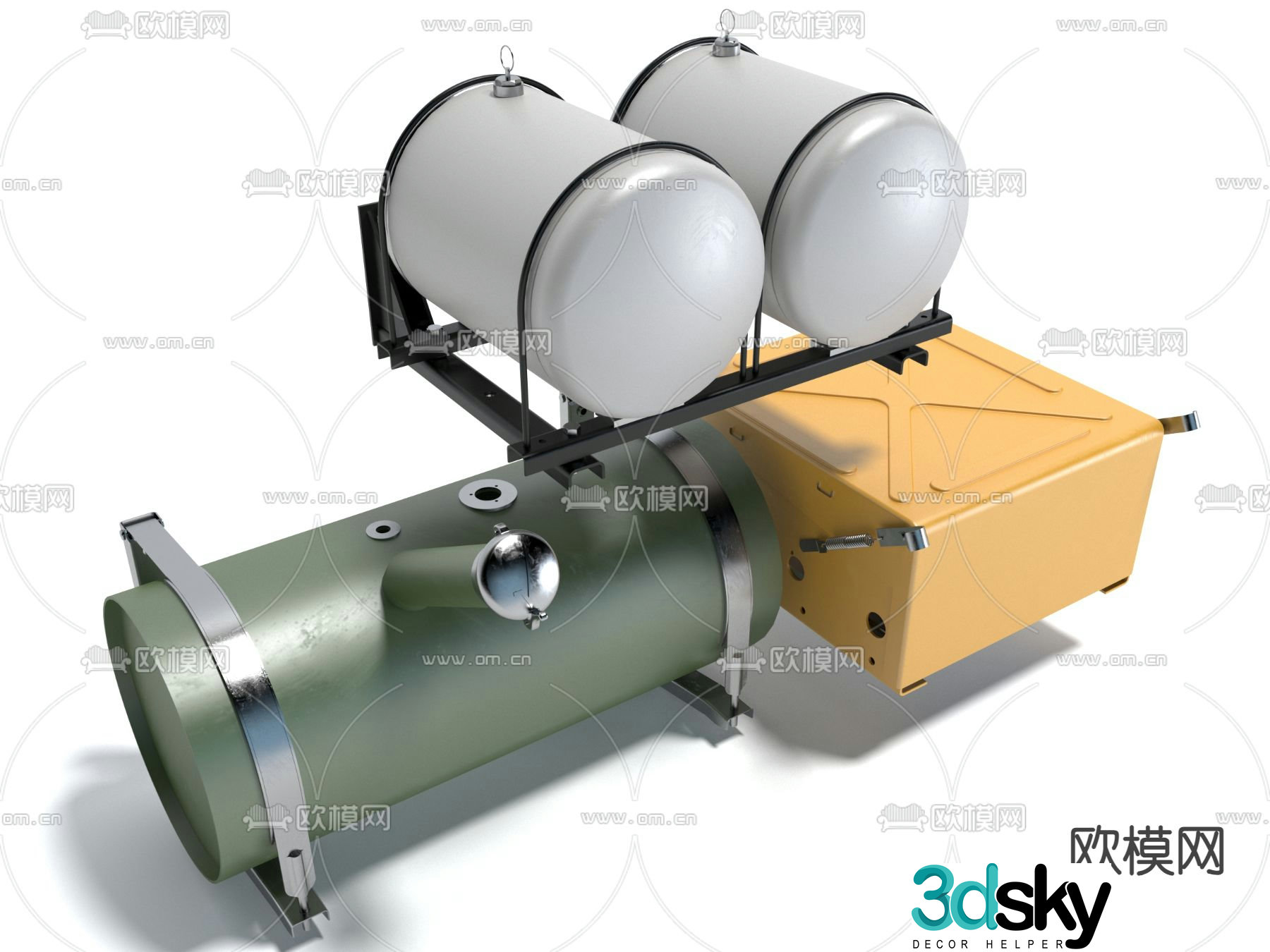 Industrial equipment fuel tank water tank 3d model