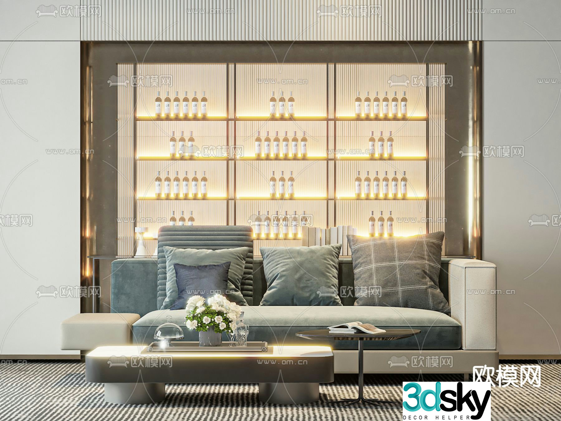 Modern sectional sofa 3d model