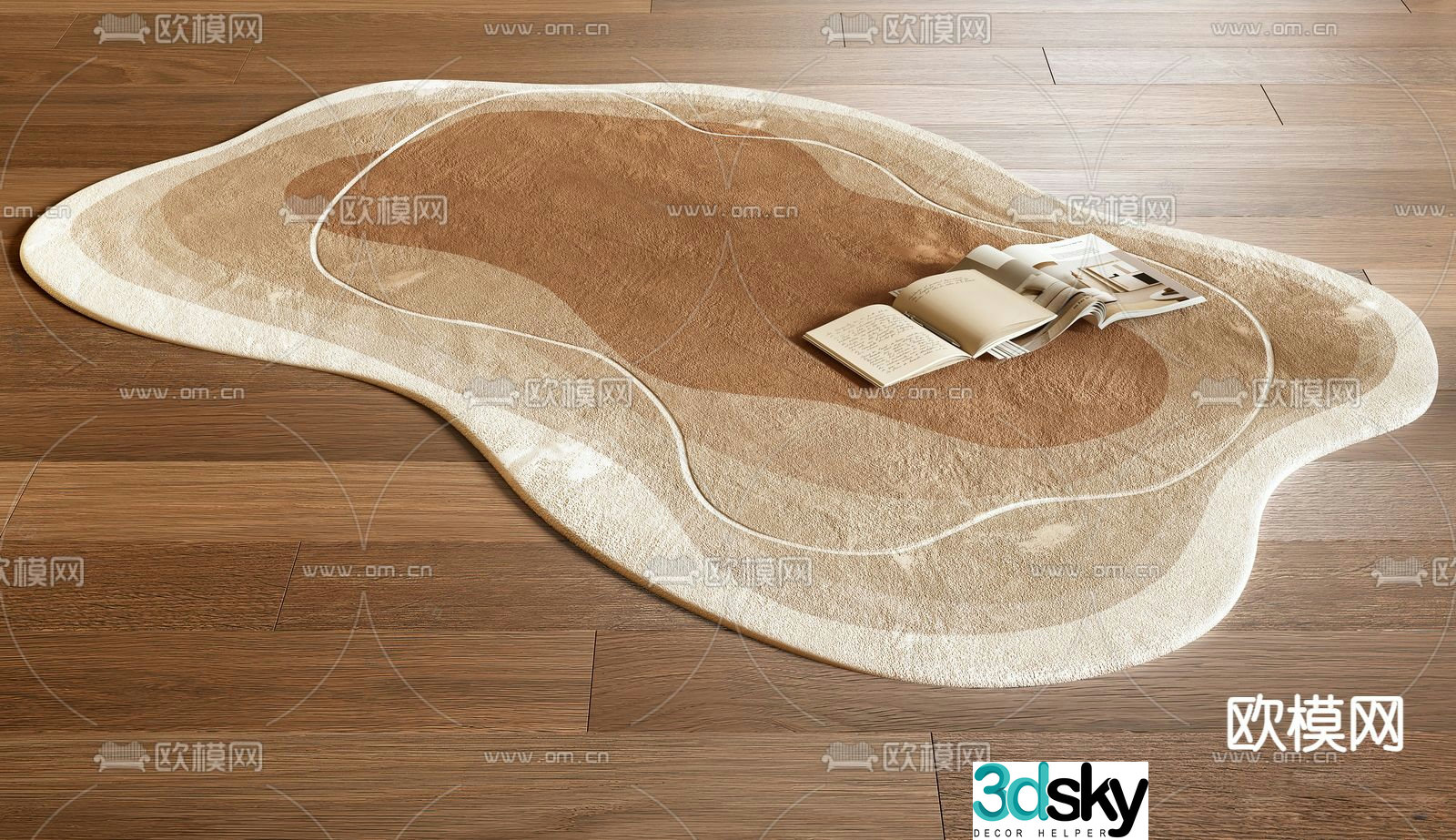 Special shape carpet Plush carpet 3d model