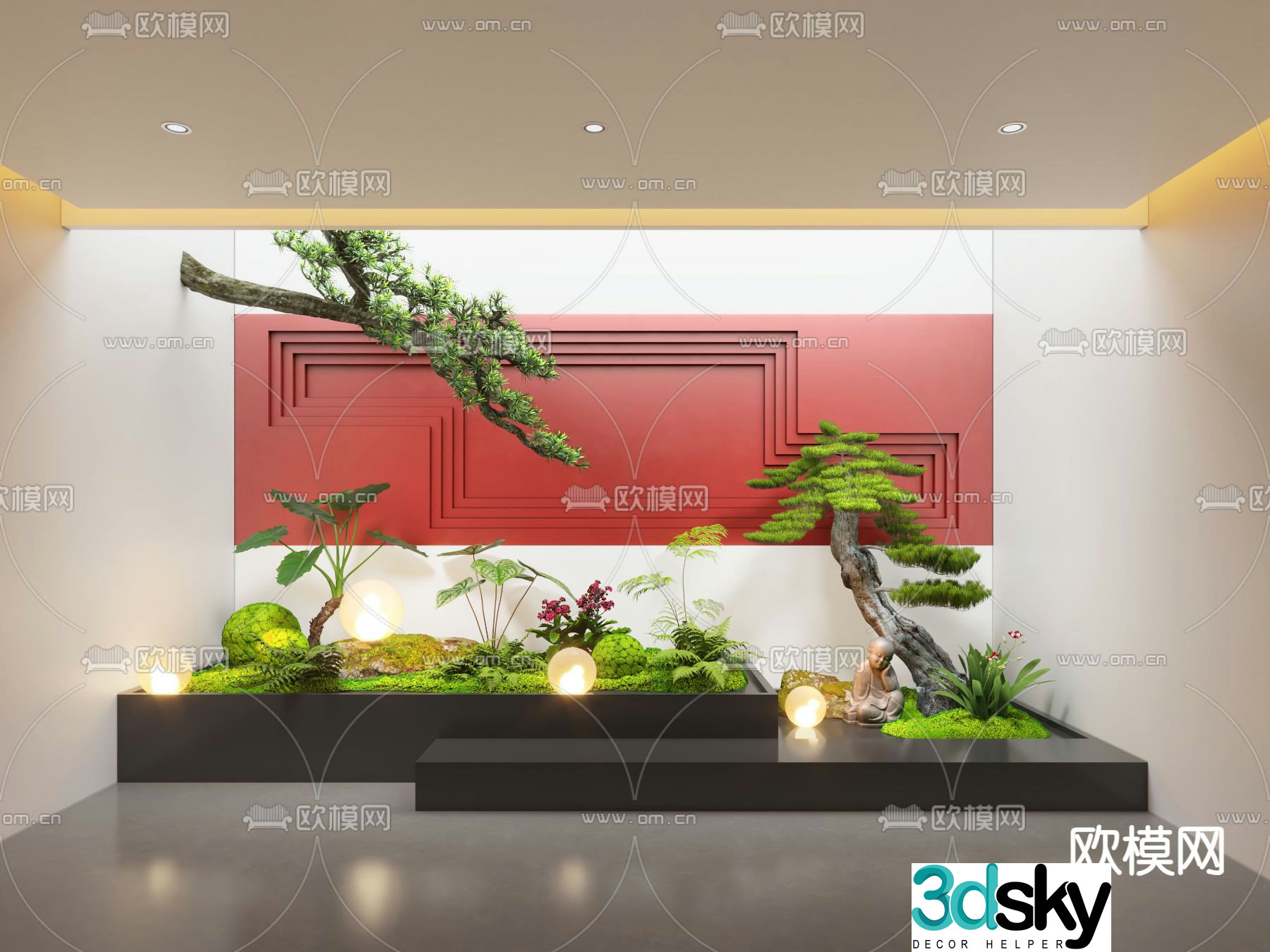 Indoor landscaping plant landscaping 3d model