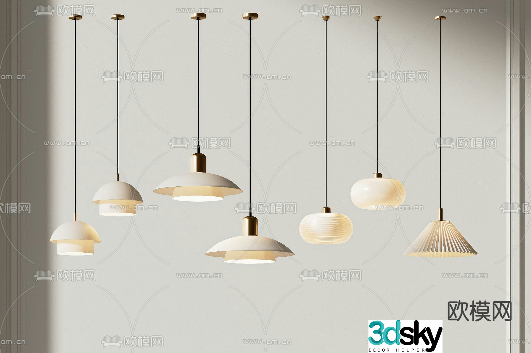 Cream style small chandelier 3d model