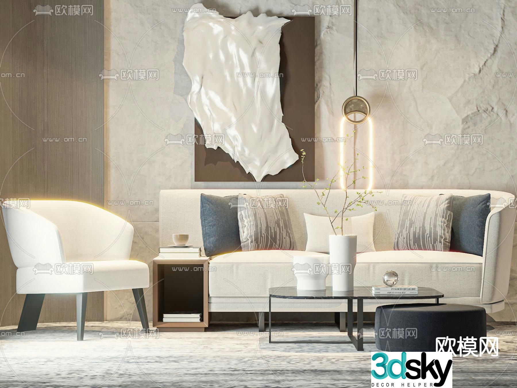 Modern sectional sofa 3d model