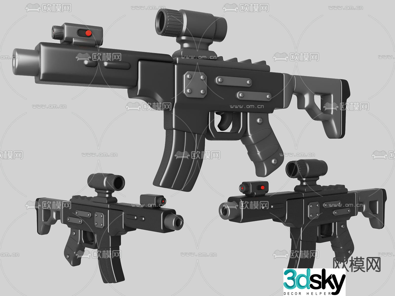 assault rifle submachine gun 3d model