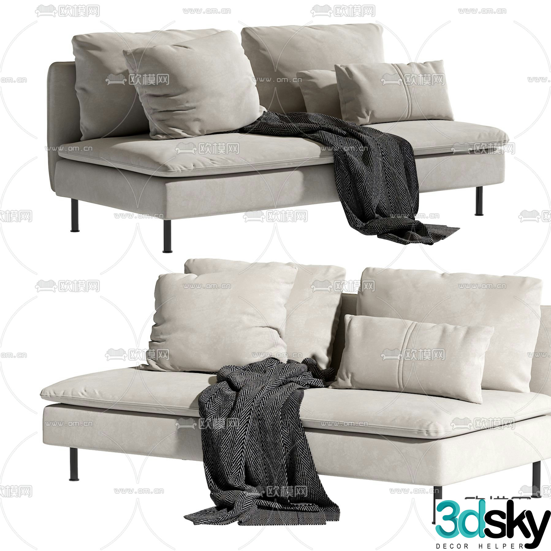 Double sofa 3d model