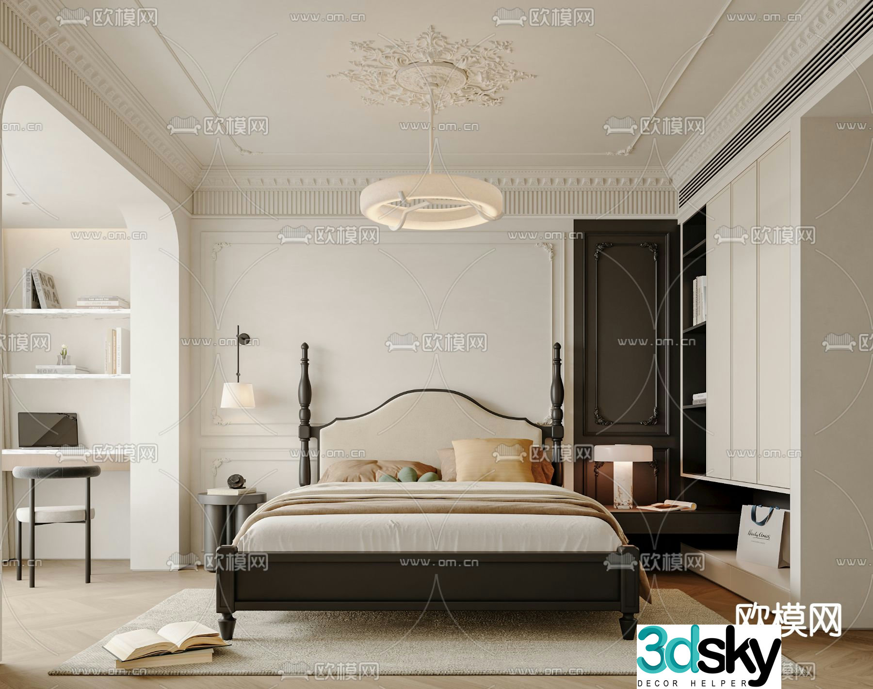 French bedroom master bedroom master room 3d model
