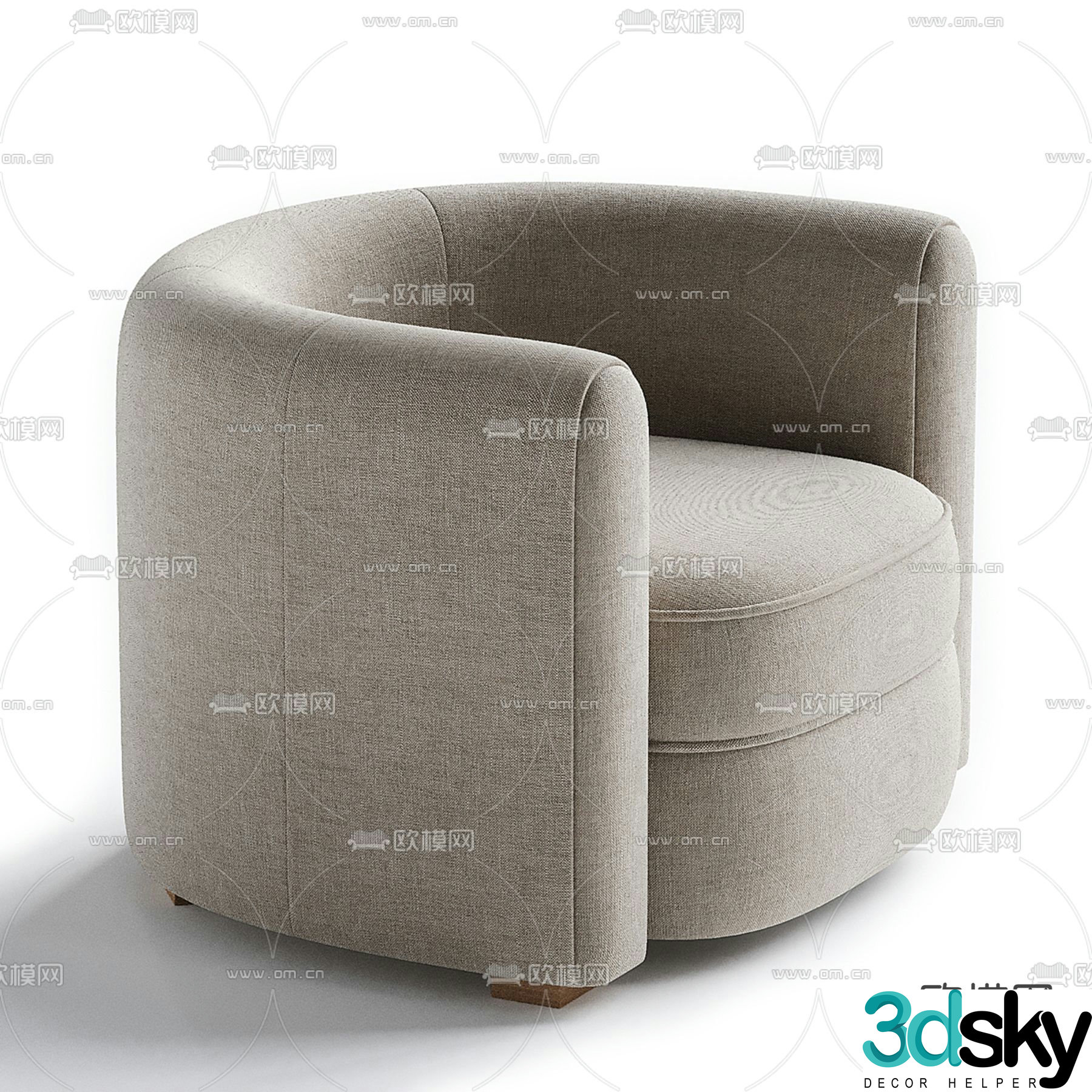 PIERRE FREY modern fabric armchair 3d model