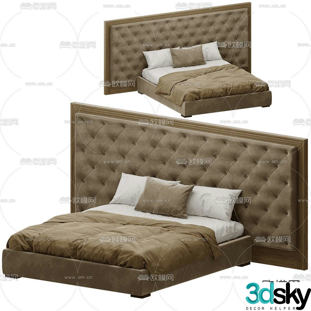 Porada double bed 3d model