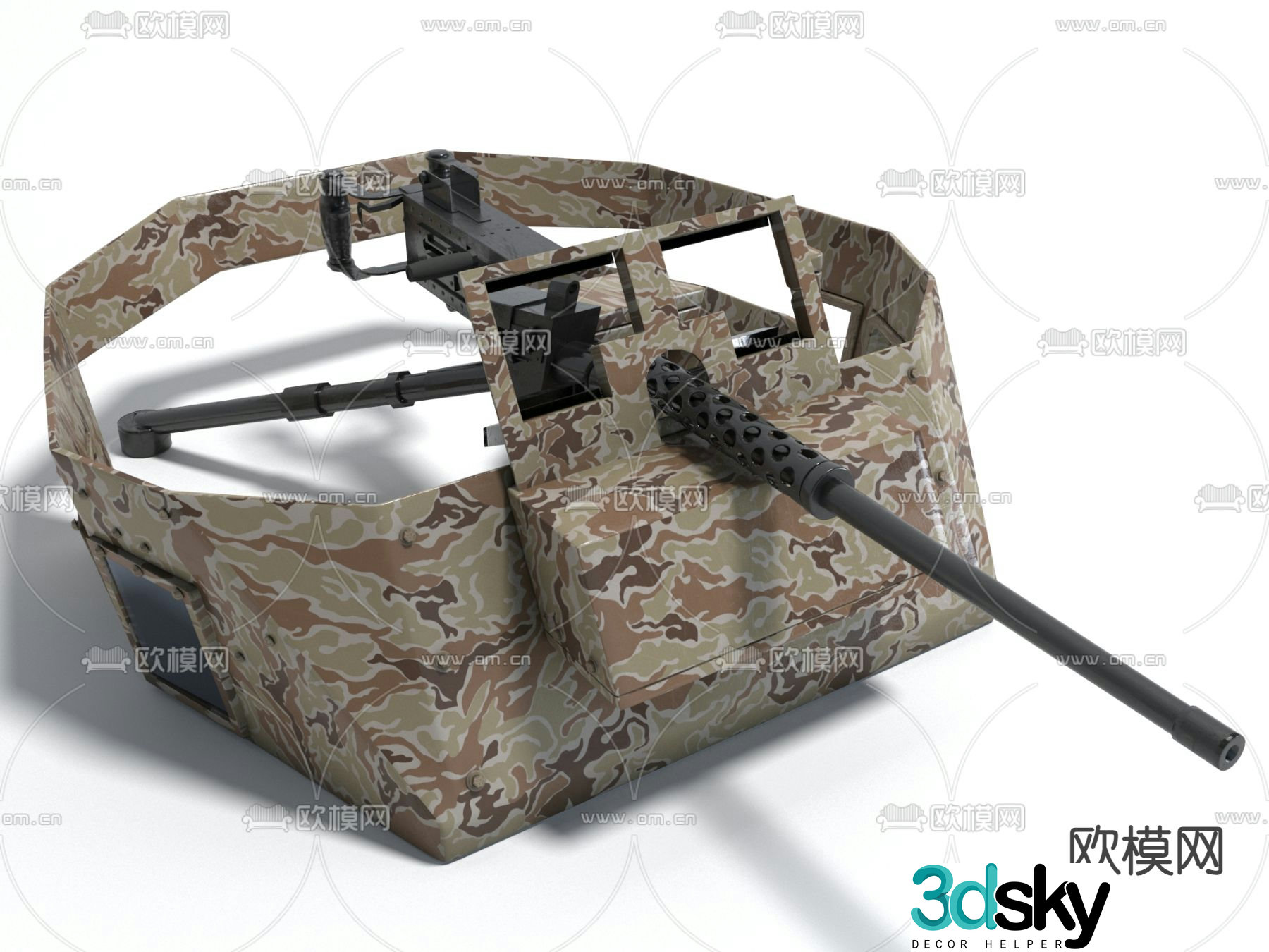 Military equipment weapons tower defense 3d model