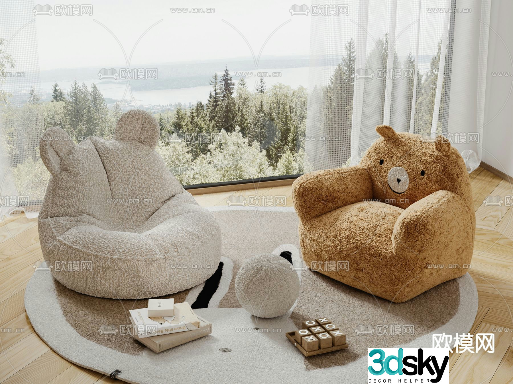 Children’s sofa bear sofa 3d model
