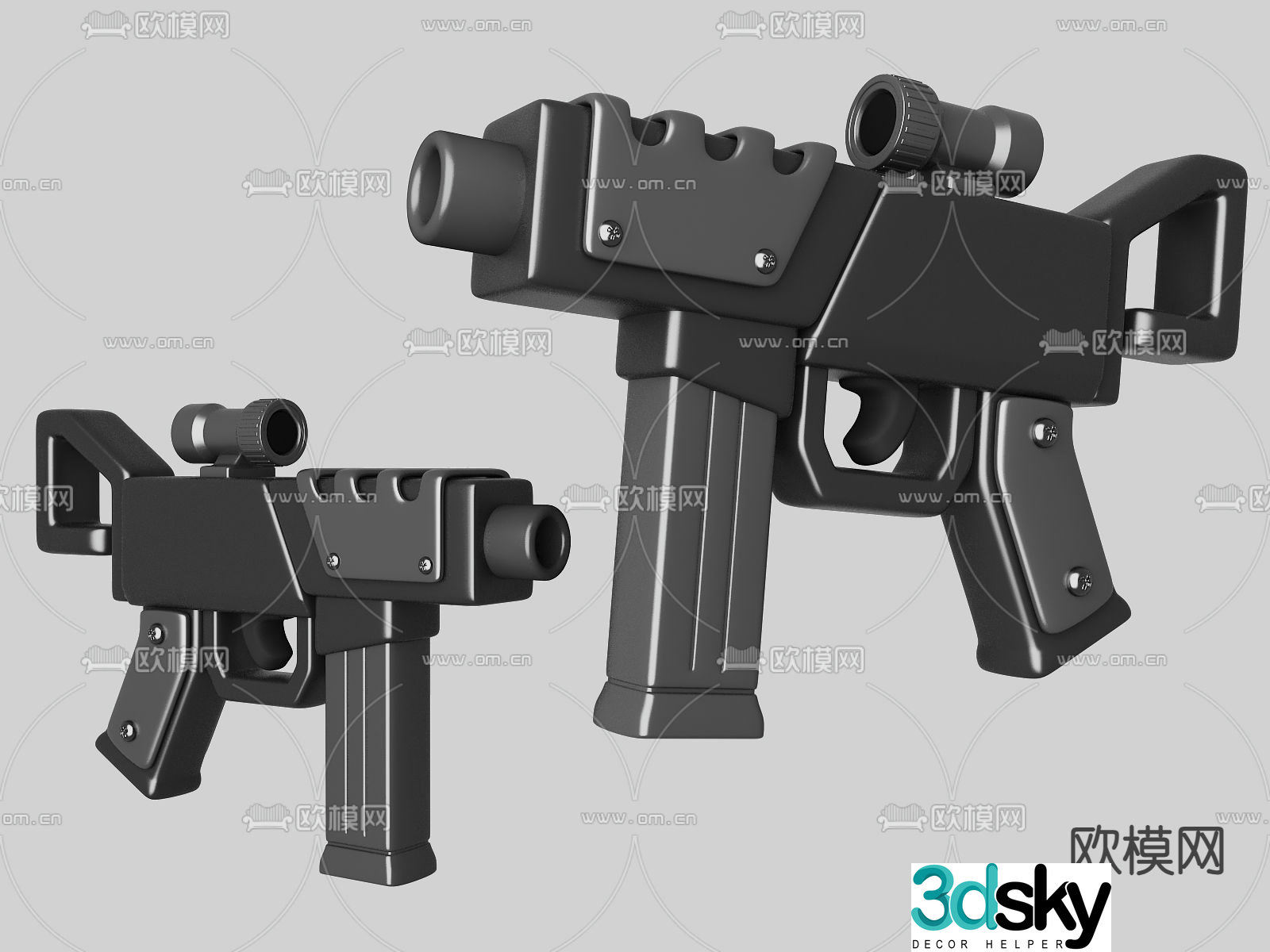 Firearms submachine gun 3d model