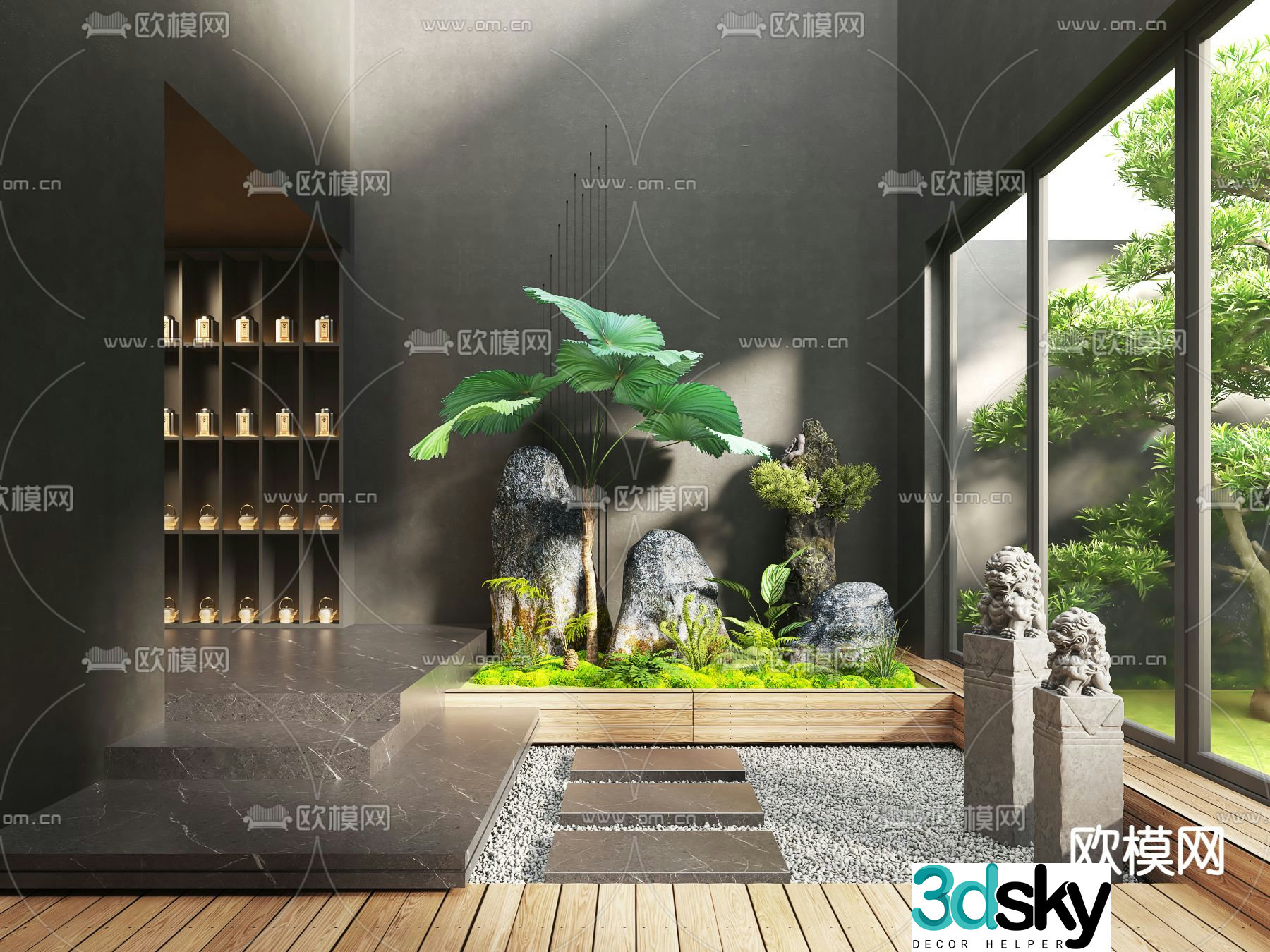 Indoor landscaping plant landscaping 3d model