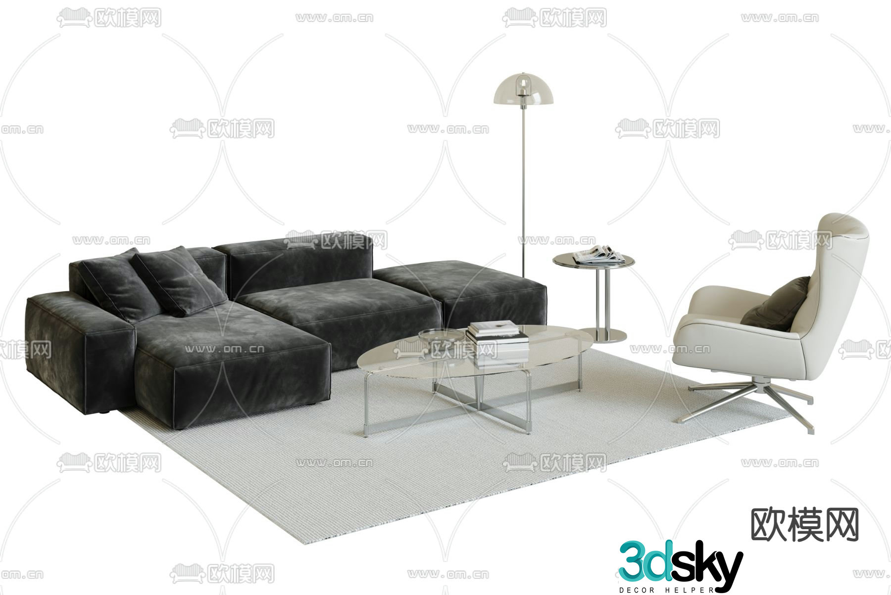 Modern sectional sofa 3d model