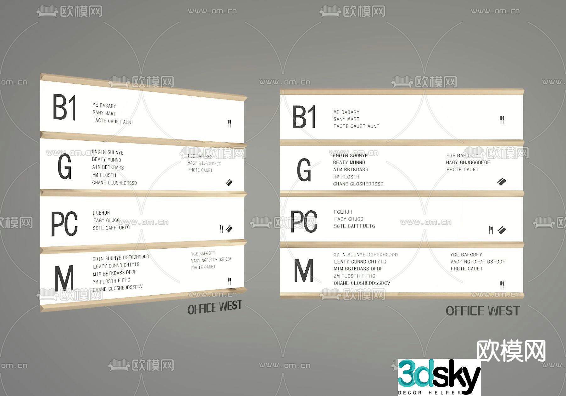 signage guide sign 3d model
