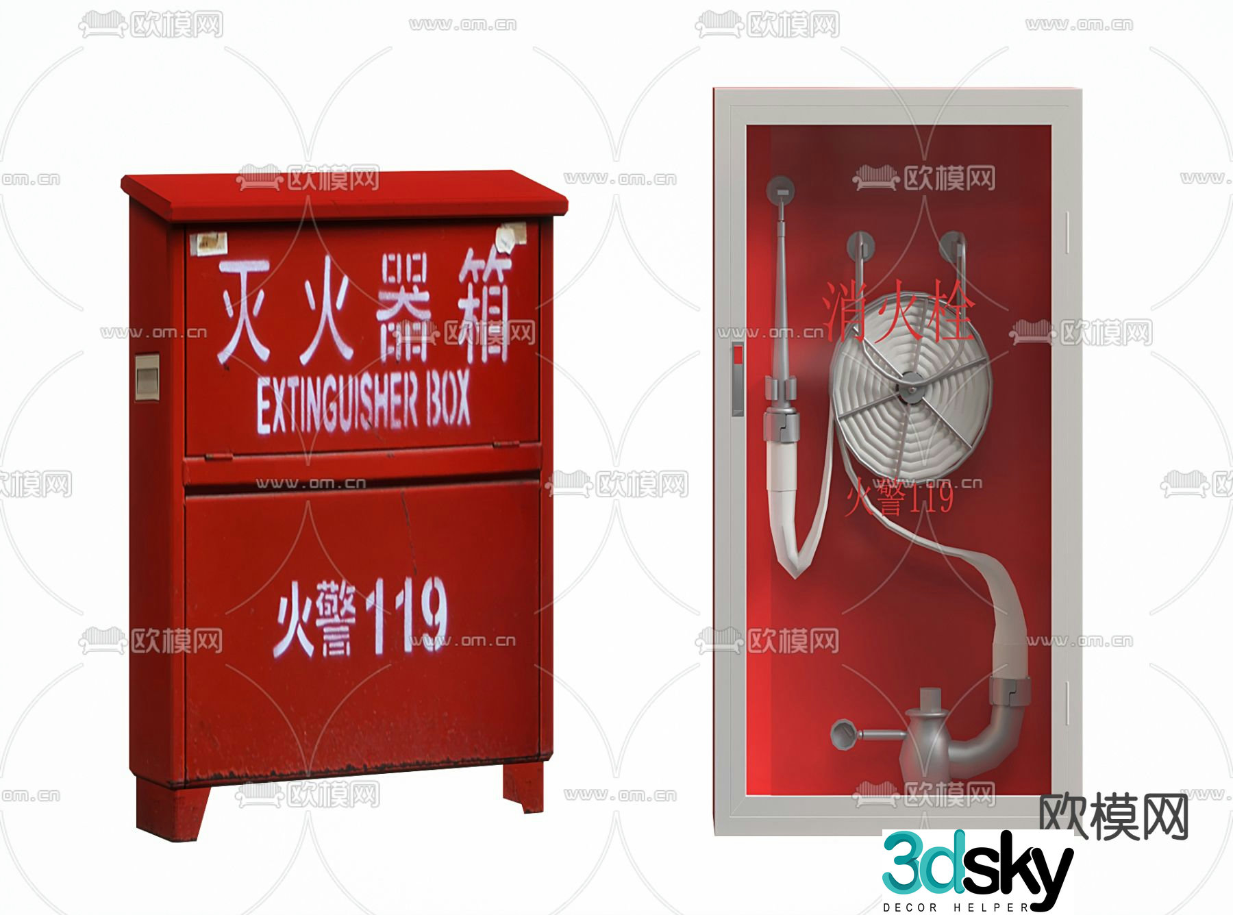 Fire facilities fire hydrant fire extinguisher 3d model