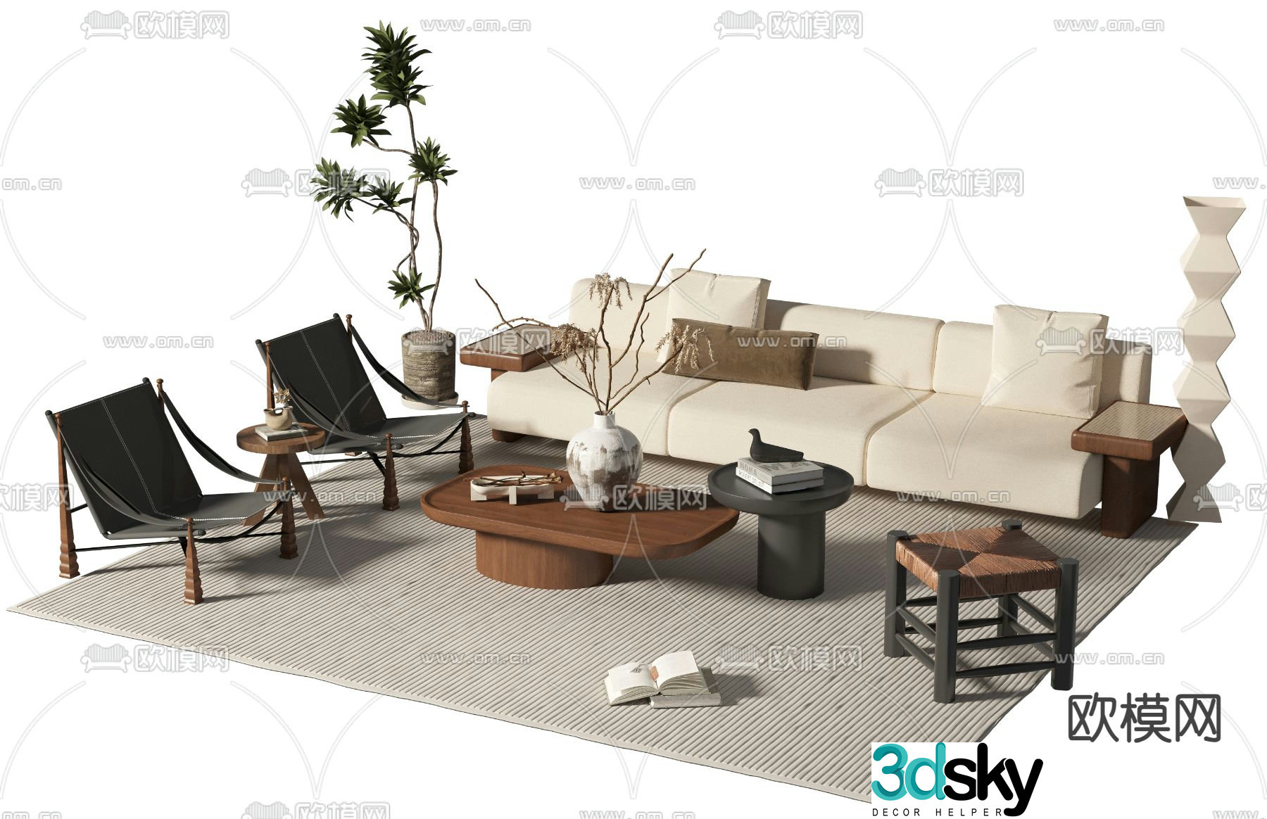 Medieval style modular sofa 3D model
