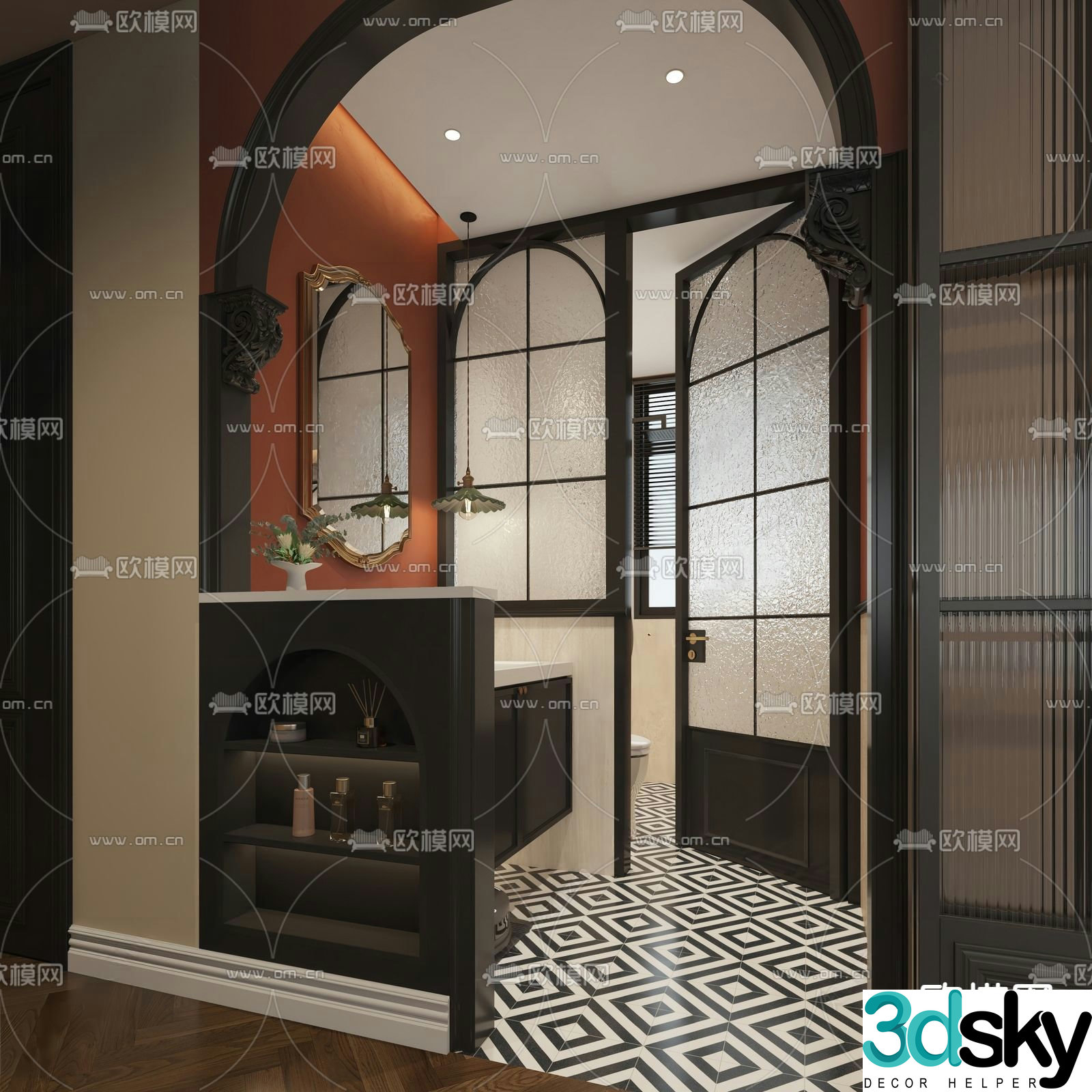 French bathroom 3d model