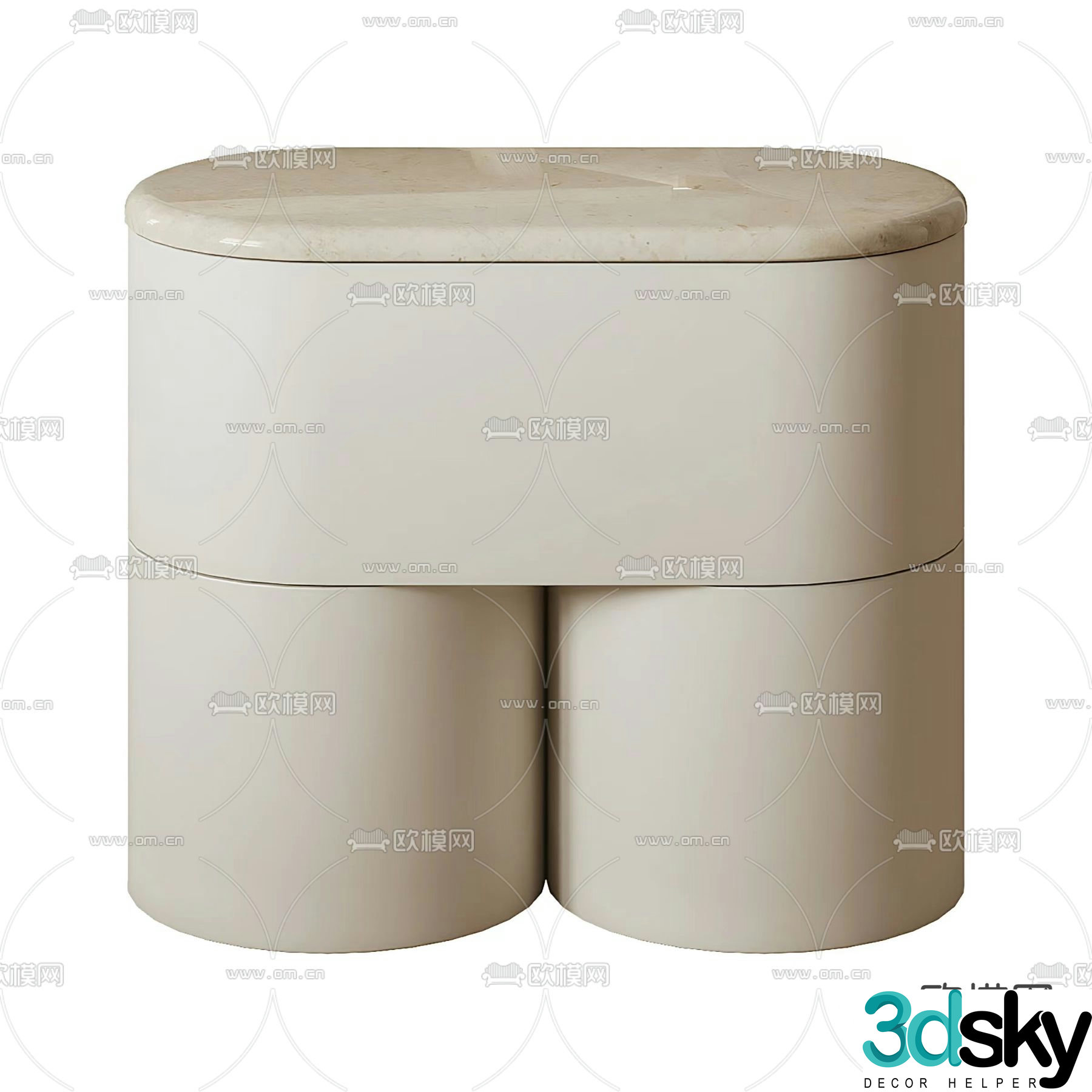 Modern bedside table 3d model
