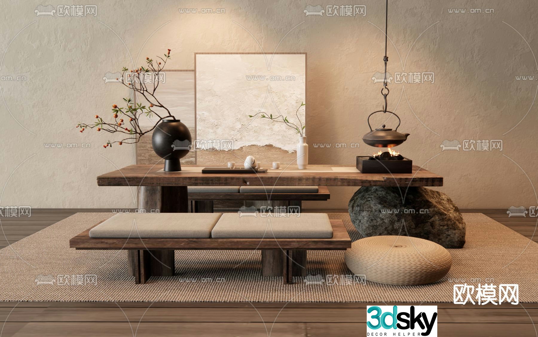 Tatami tea table tea table 3d model