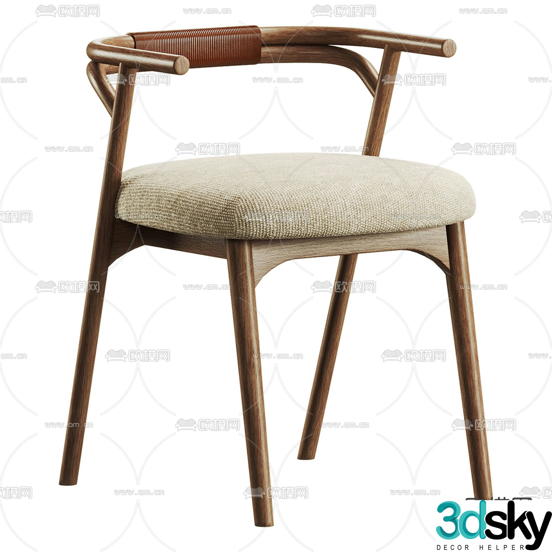 La Redoute Chinese style single chair 3d model