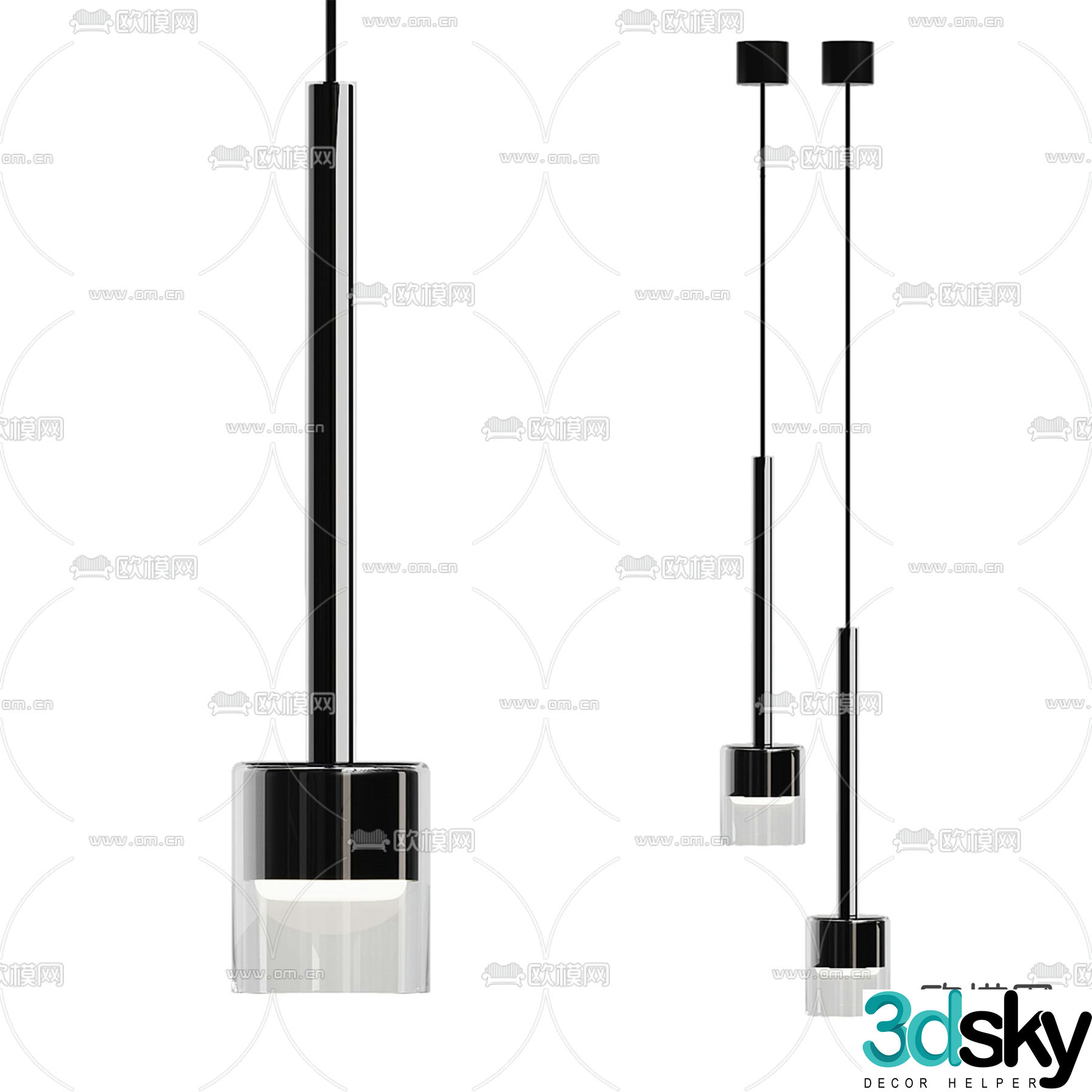 Strip chandelier 3d model