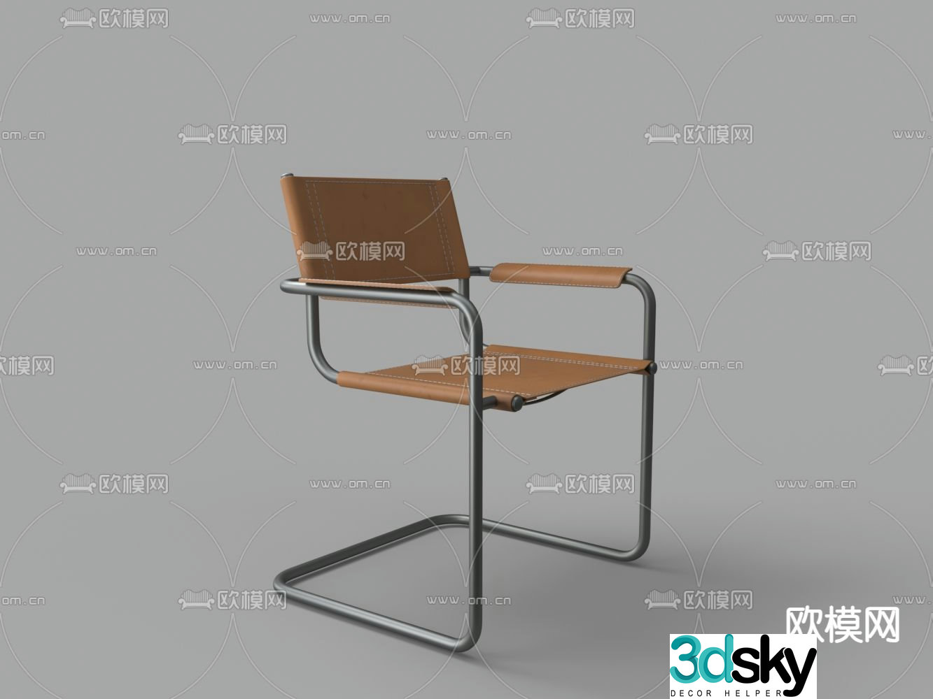 Modern leather lounge chair 3d model