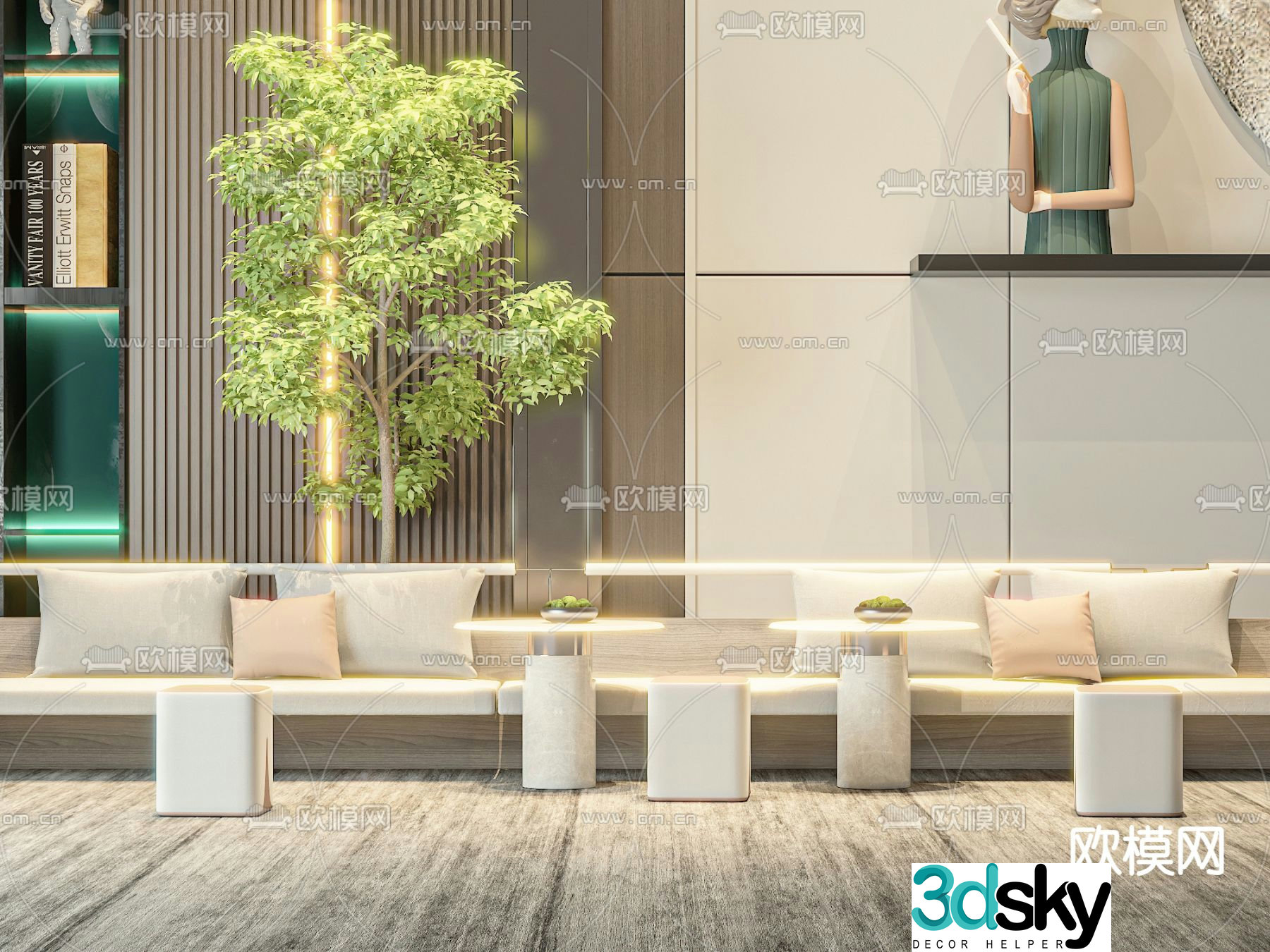 Card seat sofa leisure sofa 3d model
