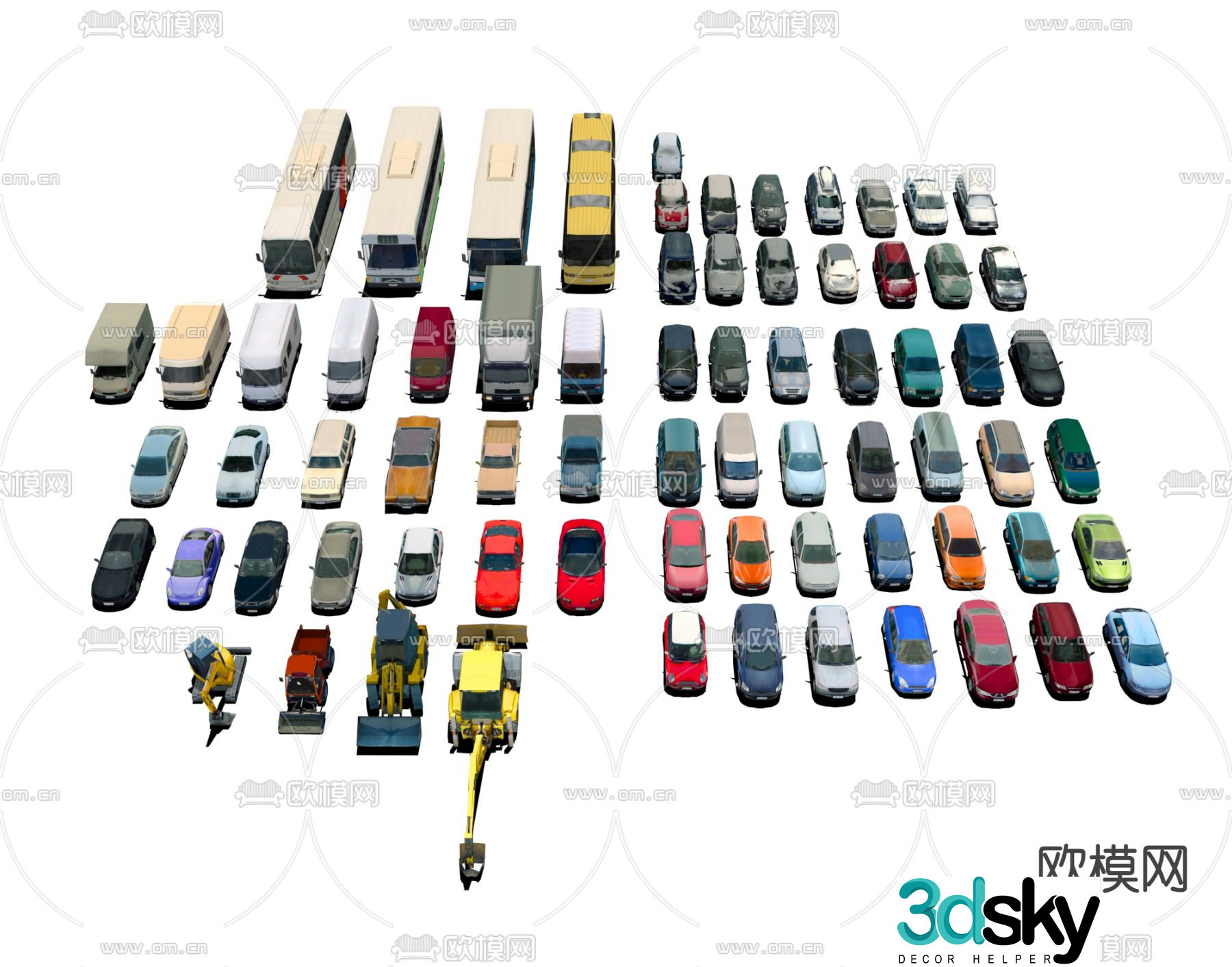 car truck bus 3d model
