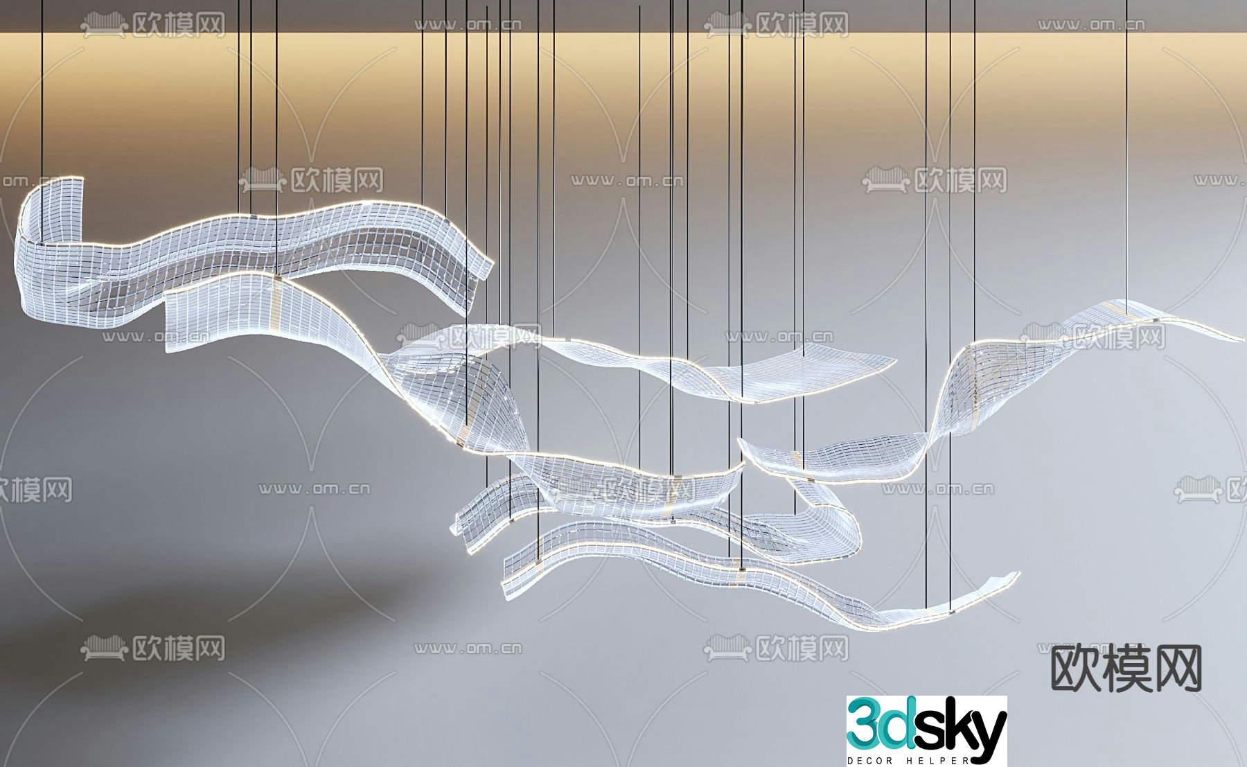 Modern art chandelier crystal chandelier 3d model