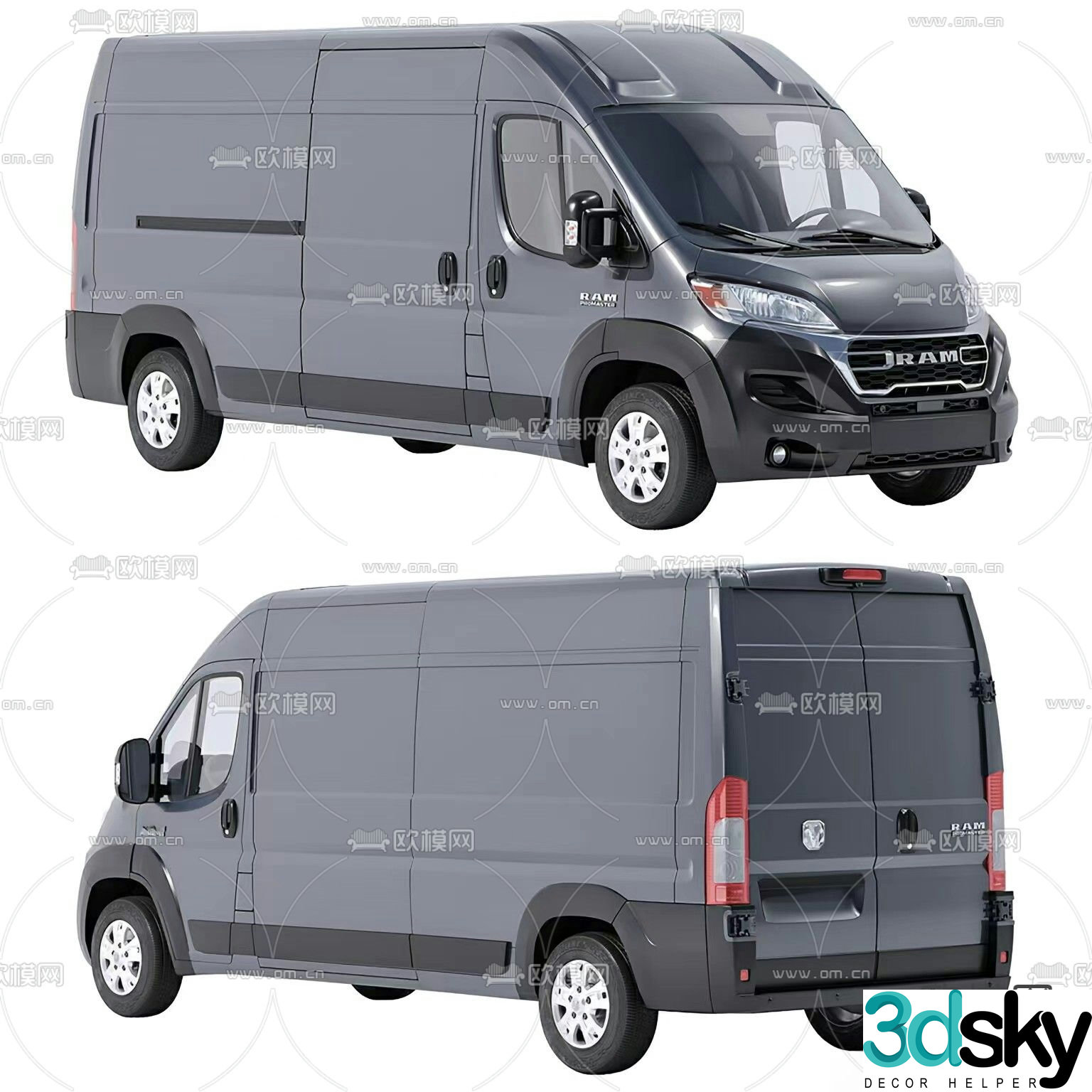 Seven-seater van commercial vehicle 3d model
