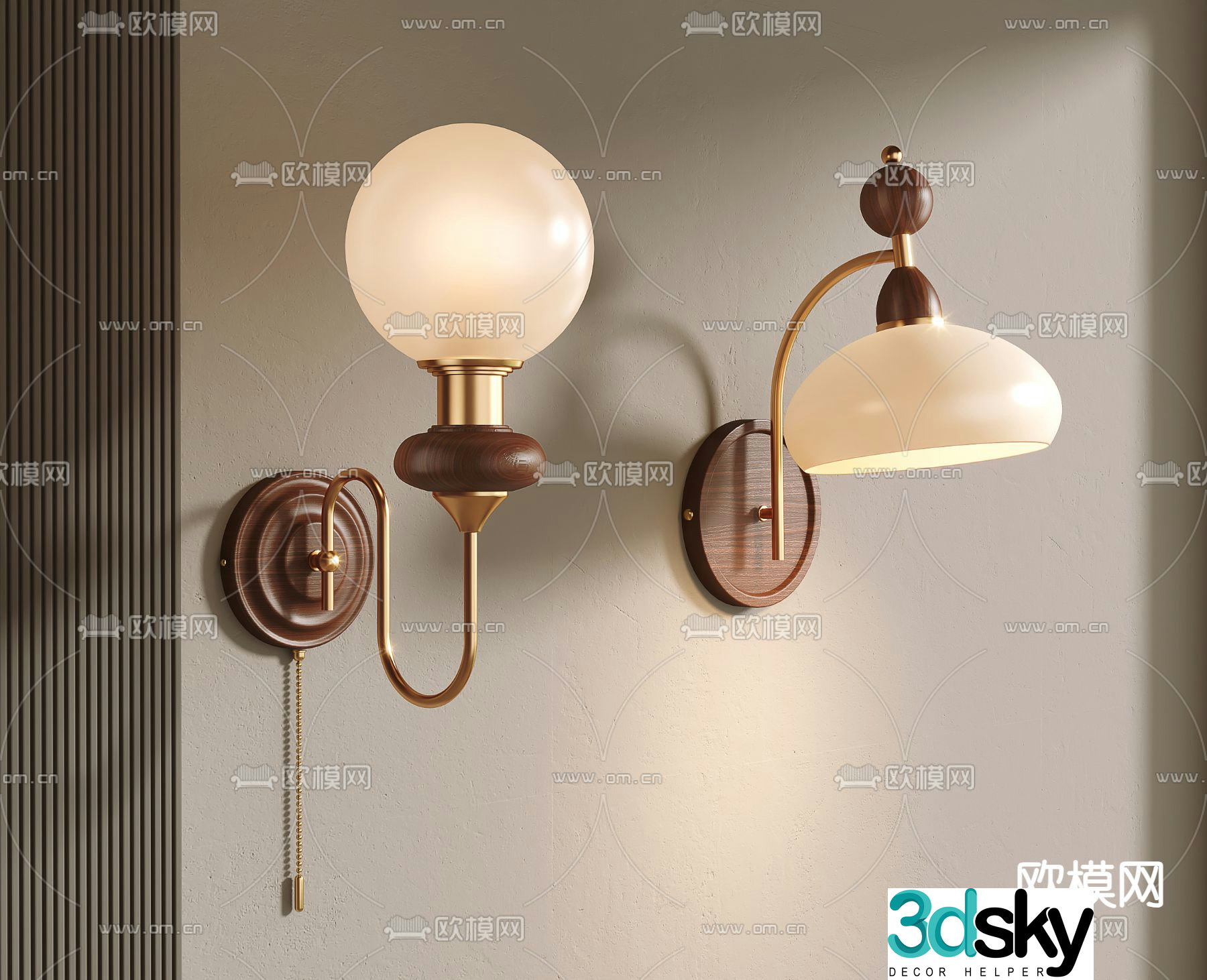 American wall lamp French wall lamp 3d model