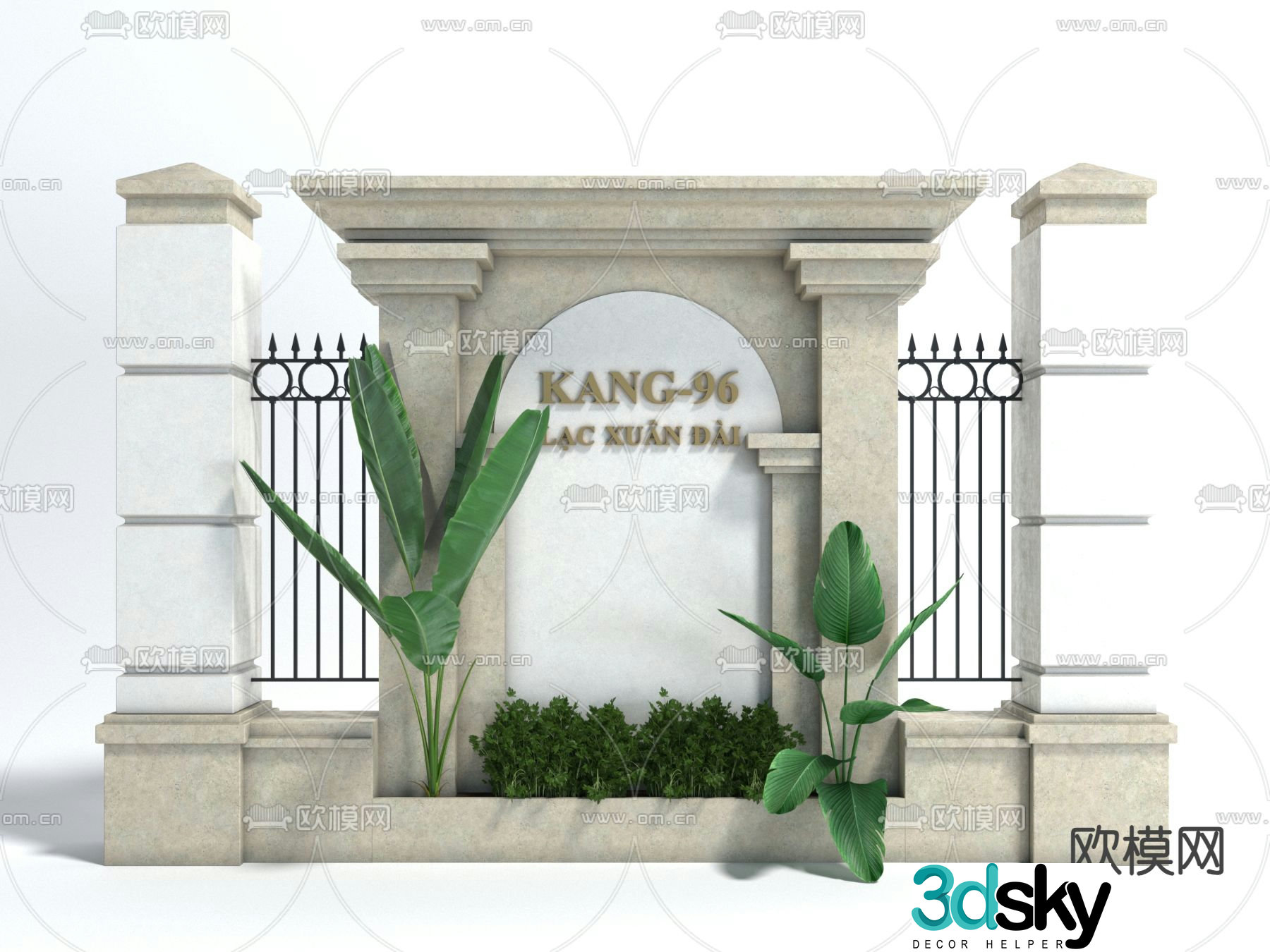 Modern landscape wall 3d model