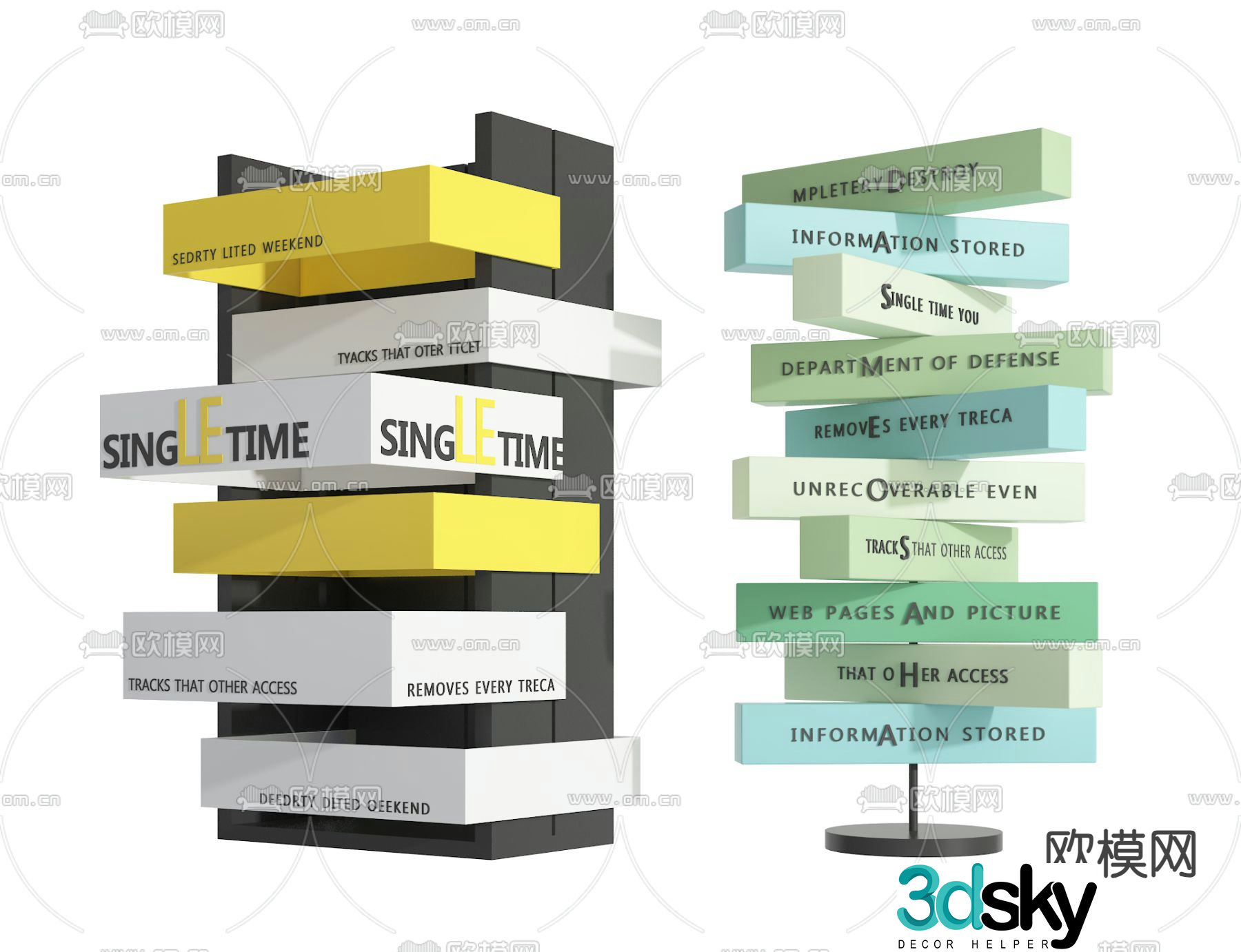 Guide sign logo 3d model