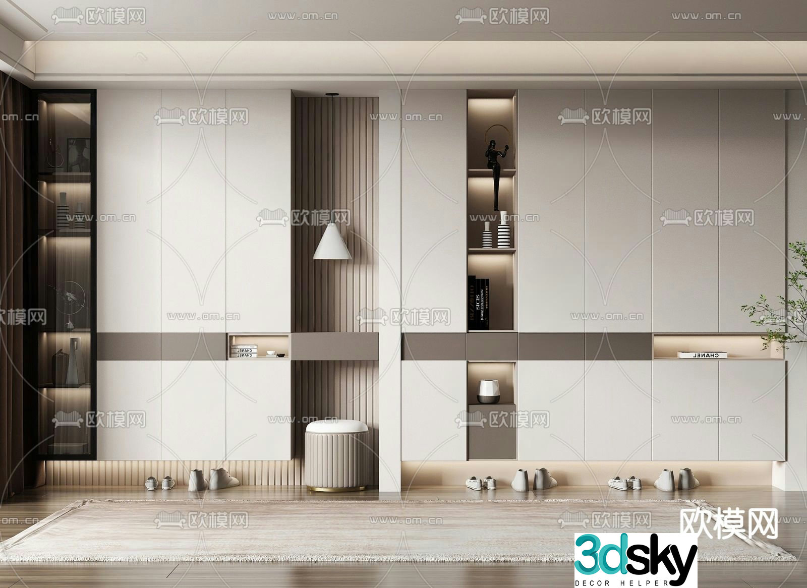 Entrance shoe cabinet 3D model
