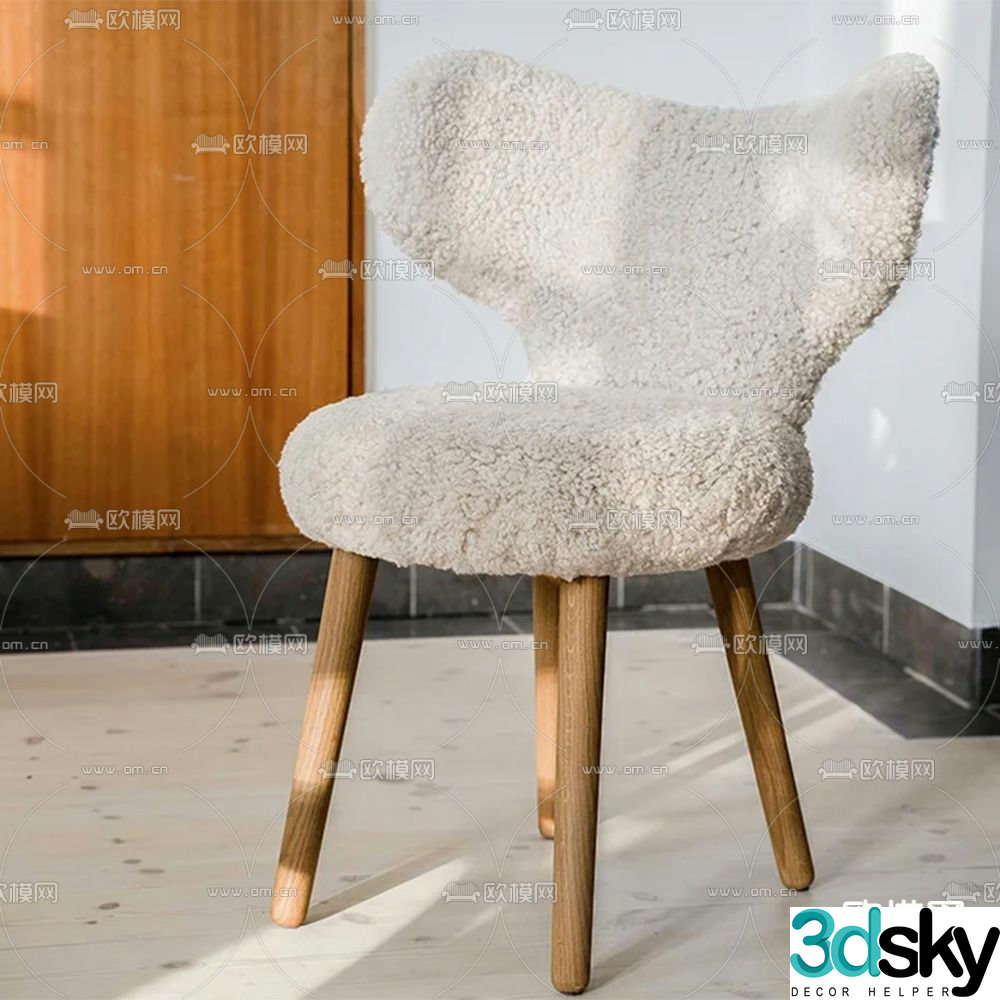 Mazo plush chair lounge chair 3d model