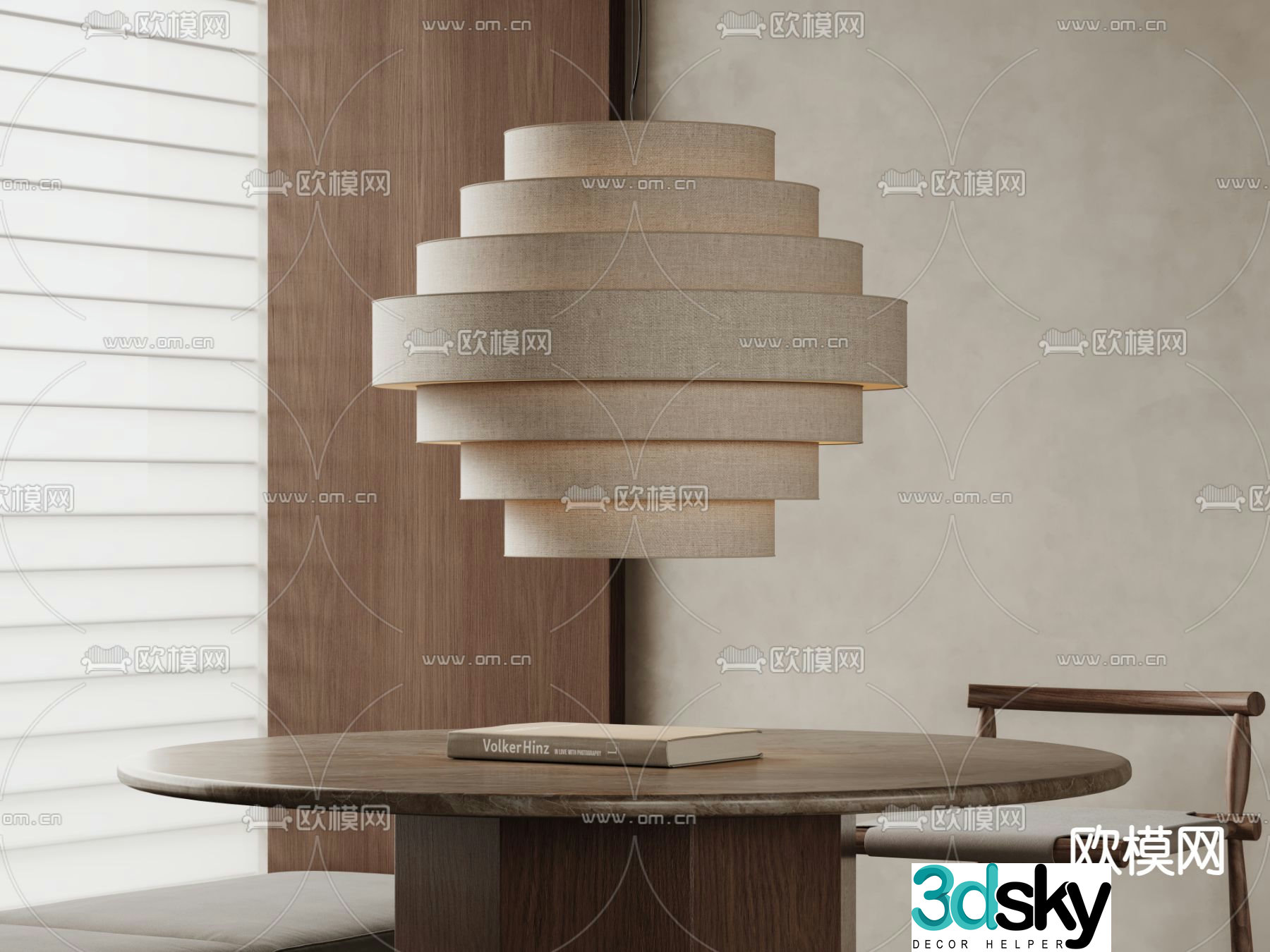 Wabi-sabi chandelier paper chandelier 3d model